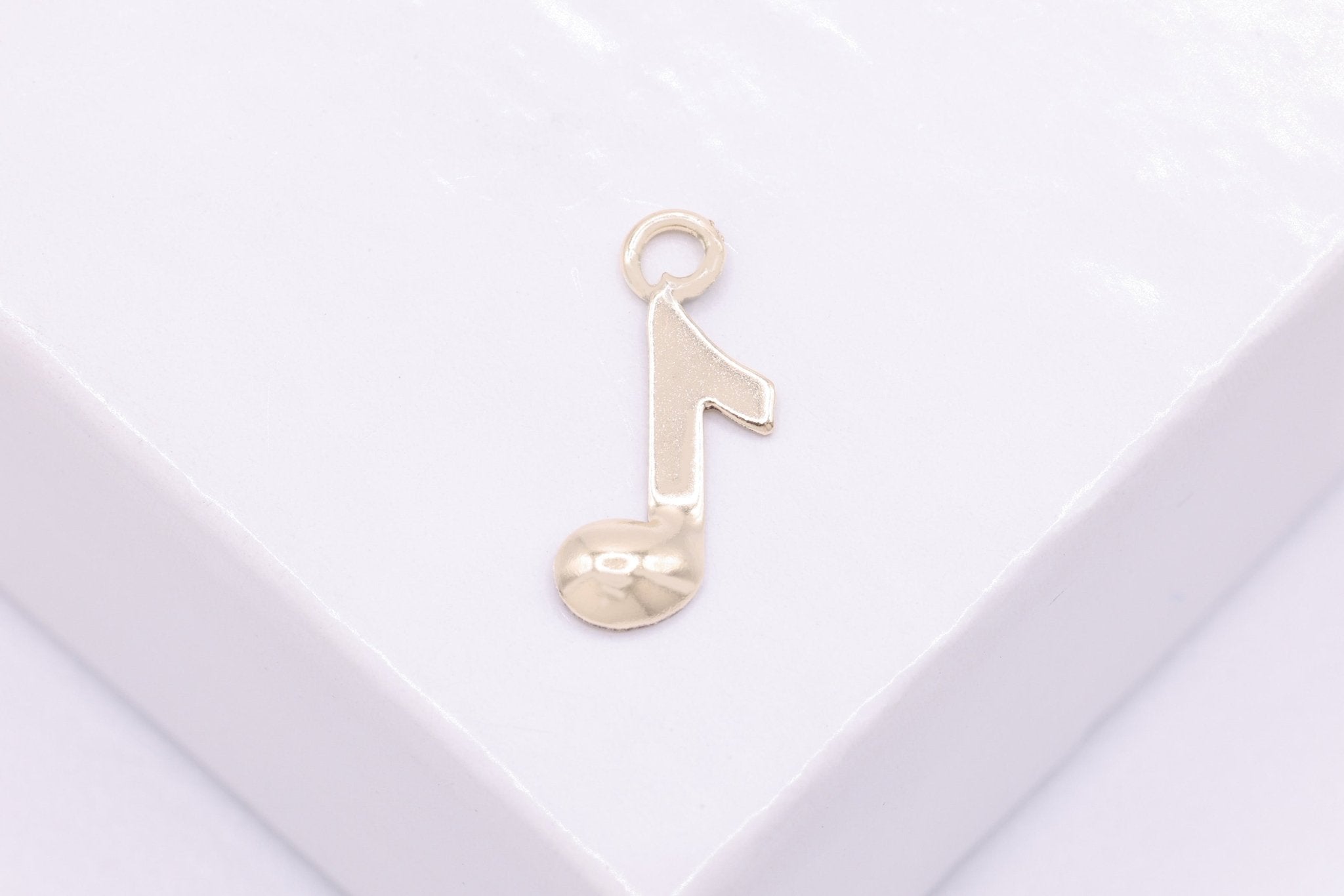 Eighth Musical Note Charm, Wholesale, 14/20 Gold - Filled, 10mm x 5mm, Jewelry Making Charm - HarperCrown
