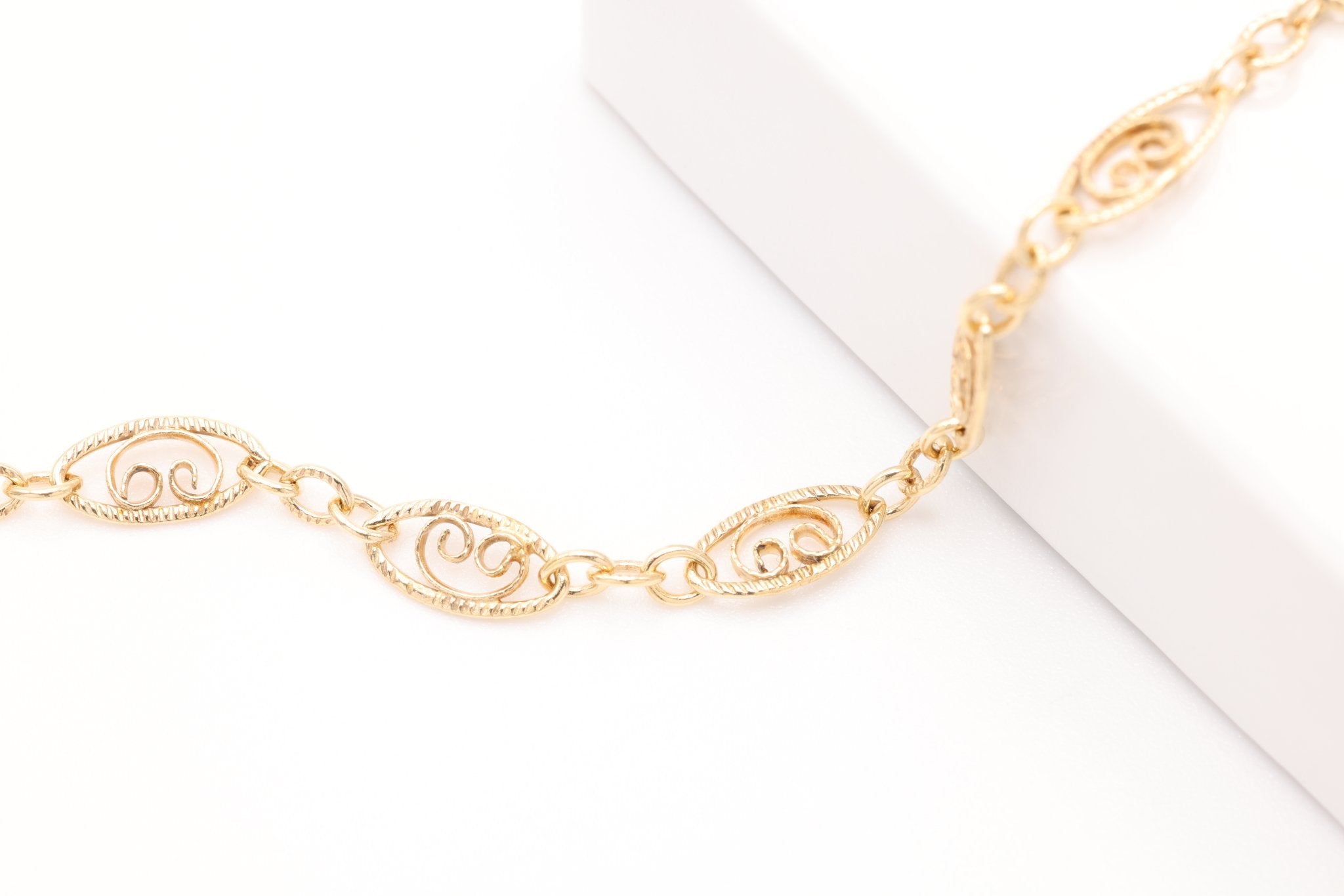Filigree Scroll Necklace, 14/20 Gold - Filled, Wholesale, Finished and Ready to Wear - HarperCrown