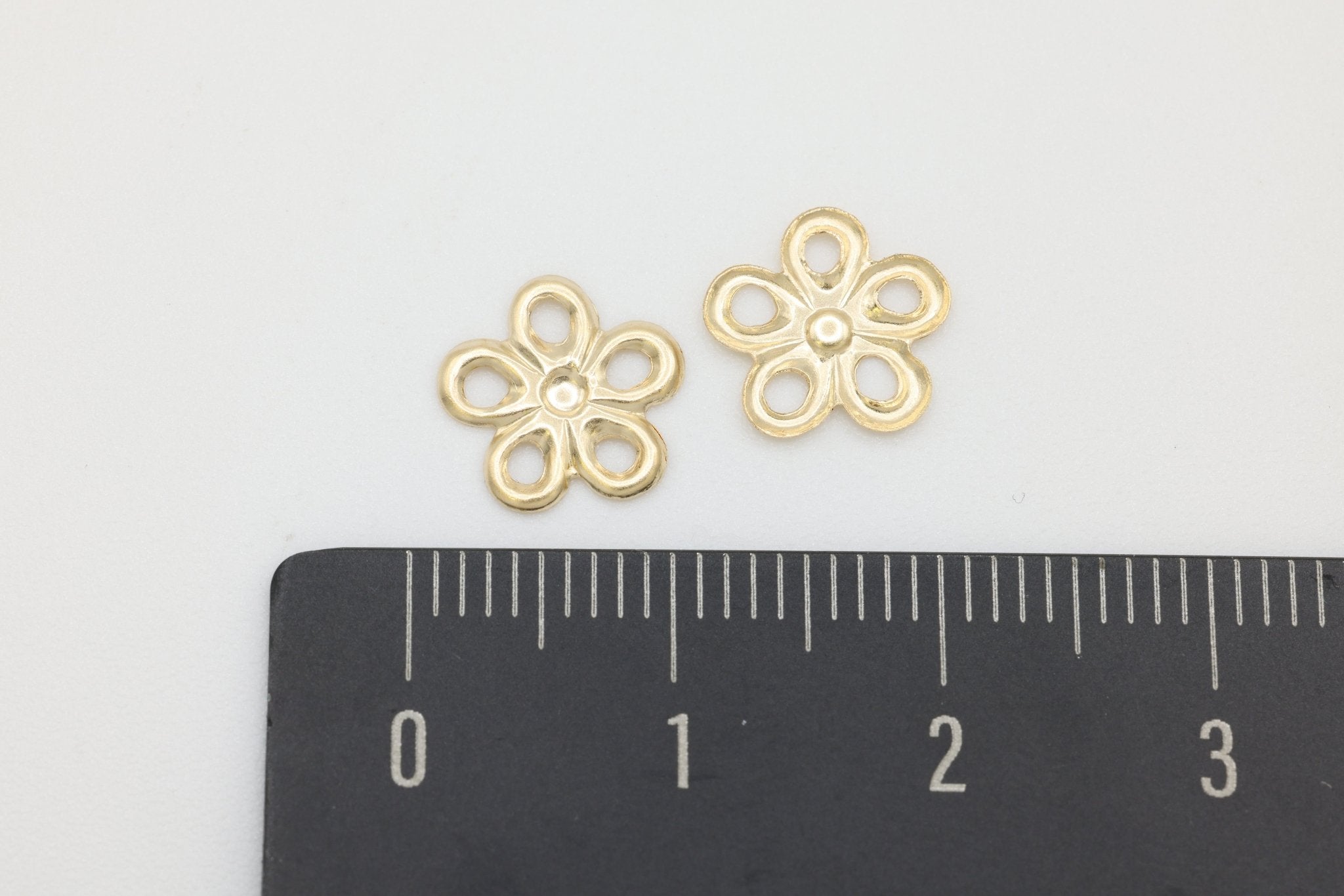 Flower Connector Charm, Wholesale, 14/20 Gold - Filled, 10mm x 10mm, Hawaiian Plumeria Daisy Flower Charm, Bulk DIY Wholesale Jewelry Making Charm - HarperCrown