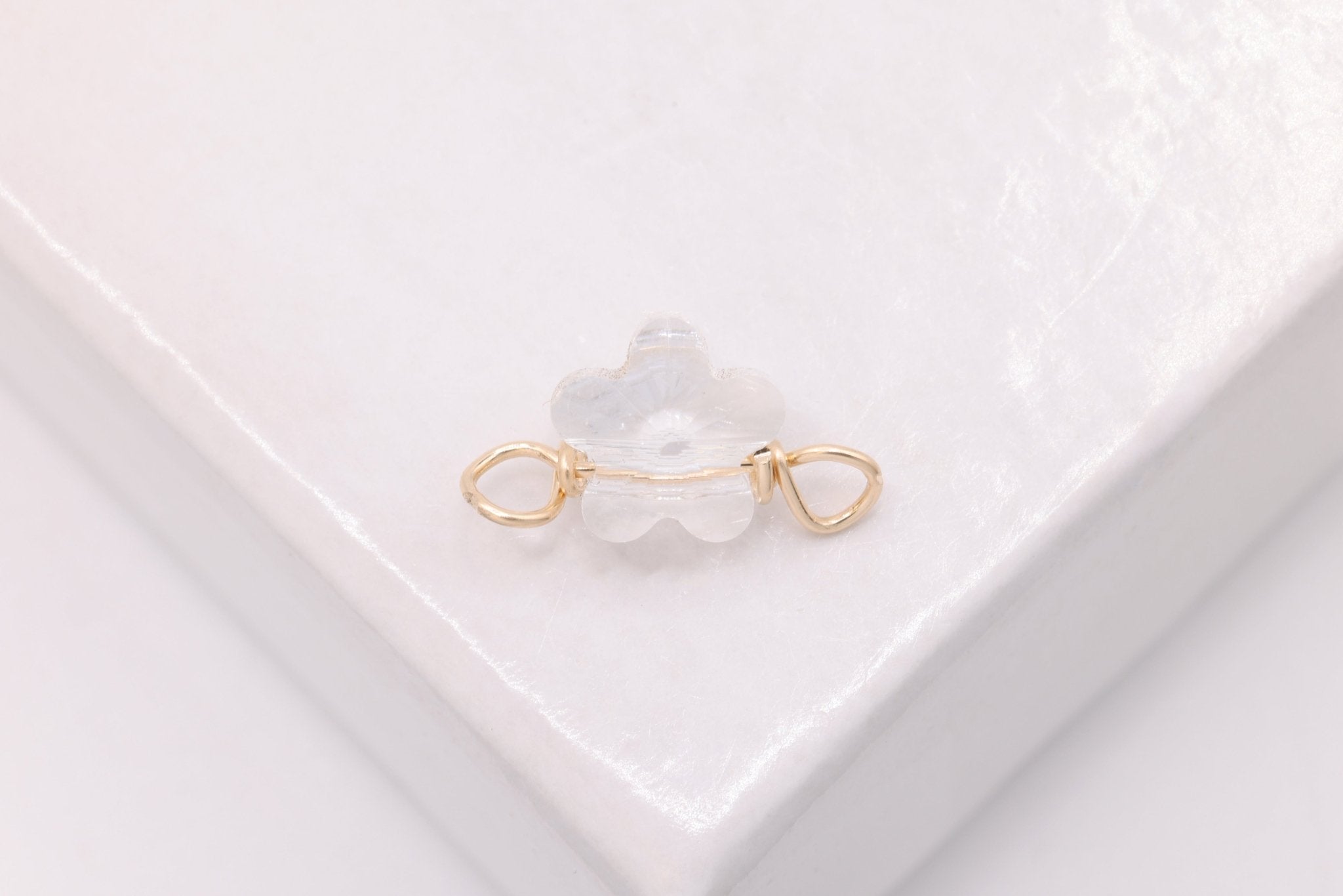 Flower Swarovski Crystal Connector Charm, Wholesale, 14/20 Gold - Filled, 7mm, Jewelry Making Charm - HarperCrown