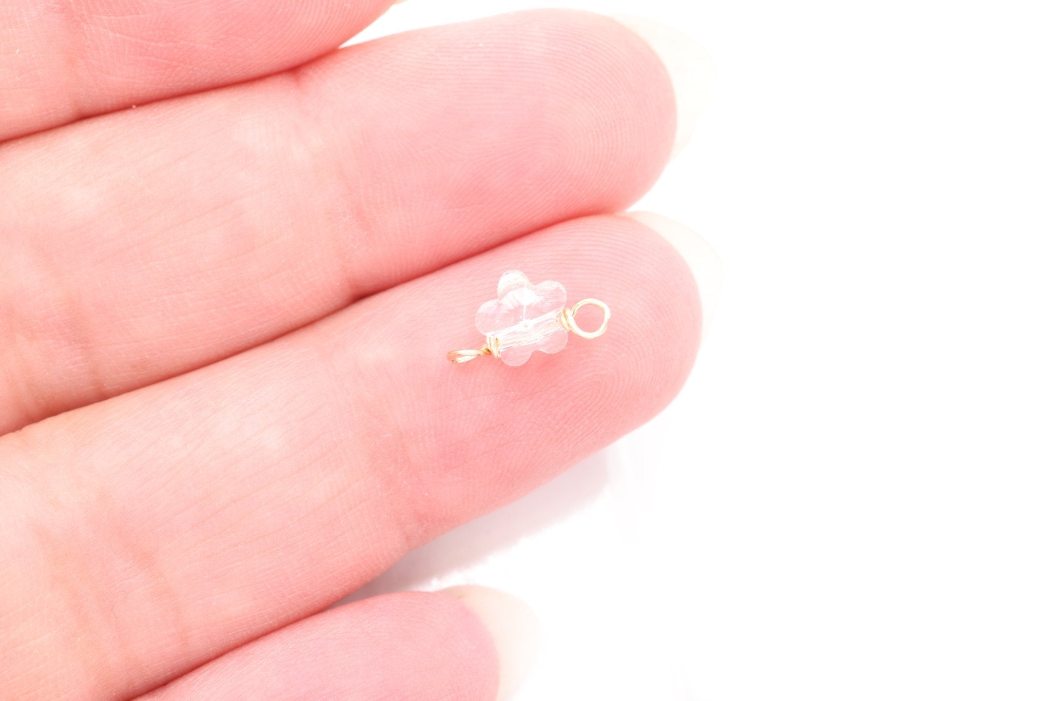 Flower Swarovski Crystal Connector Charm, Wholesale, 14/20 Gold - Filled, 7mm, Jewelry Making Charm - HarperCrown