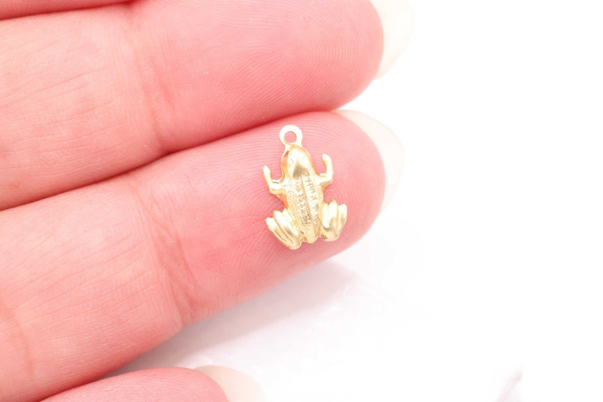 Frog Charm, Wholesale, 14/20 Gold - Filled, 13mm x 8mm, Toad Ribbit Kermit - HarperCrown