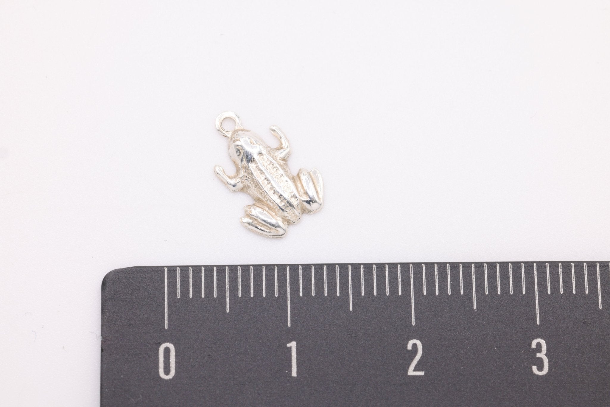 Frog Charm, Wholesale, 925 Sterling Silver, 13mm x 8mm, Toad Ribbit Kermit - HarperCrown