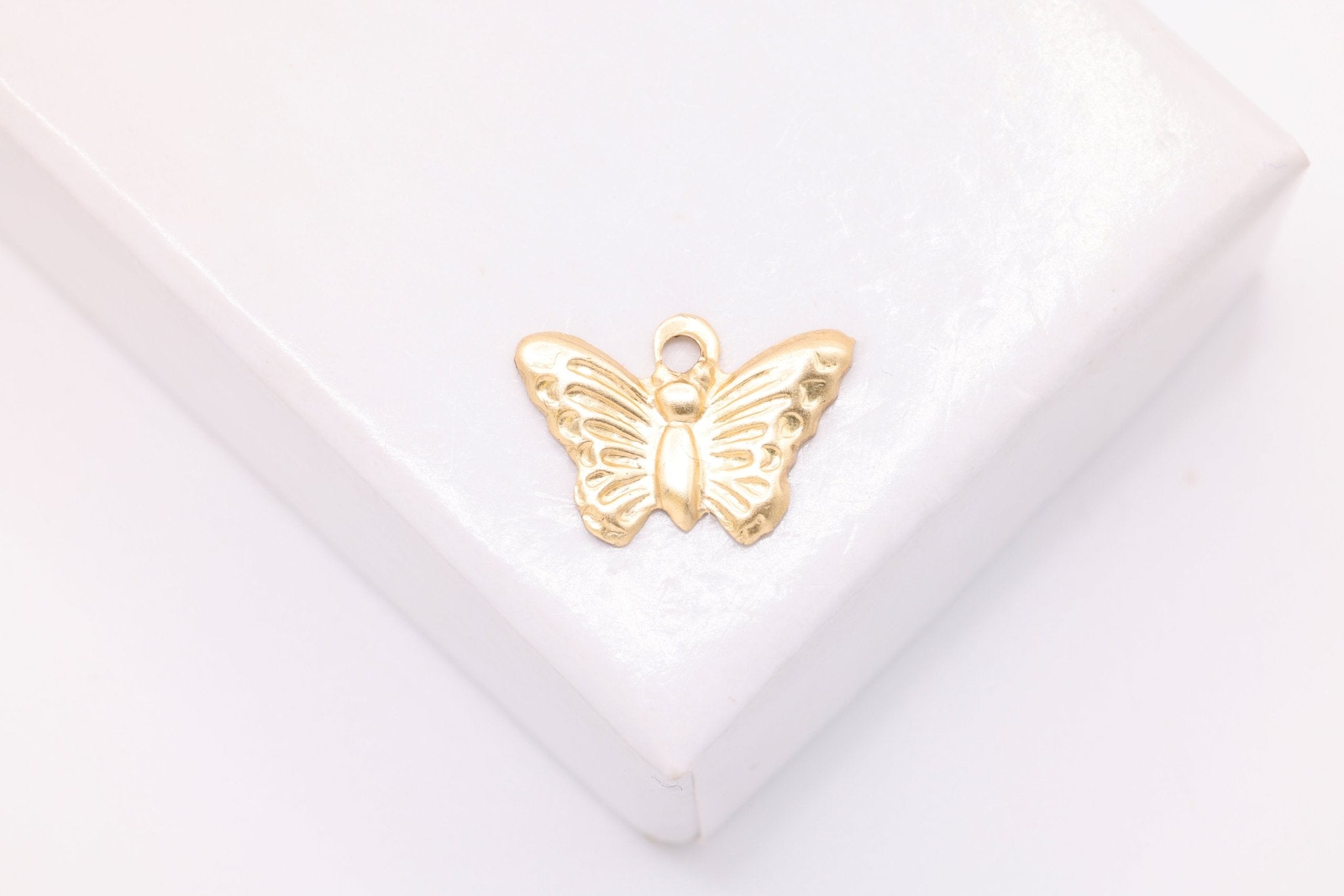 Gold Butterfly Charm, Wholesale, 14/20 Gold - Filled or 925 Sterling Silver, 12mm, Butterfly Insect Jewelry Making Charm - HarperCrown