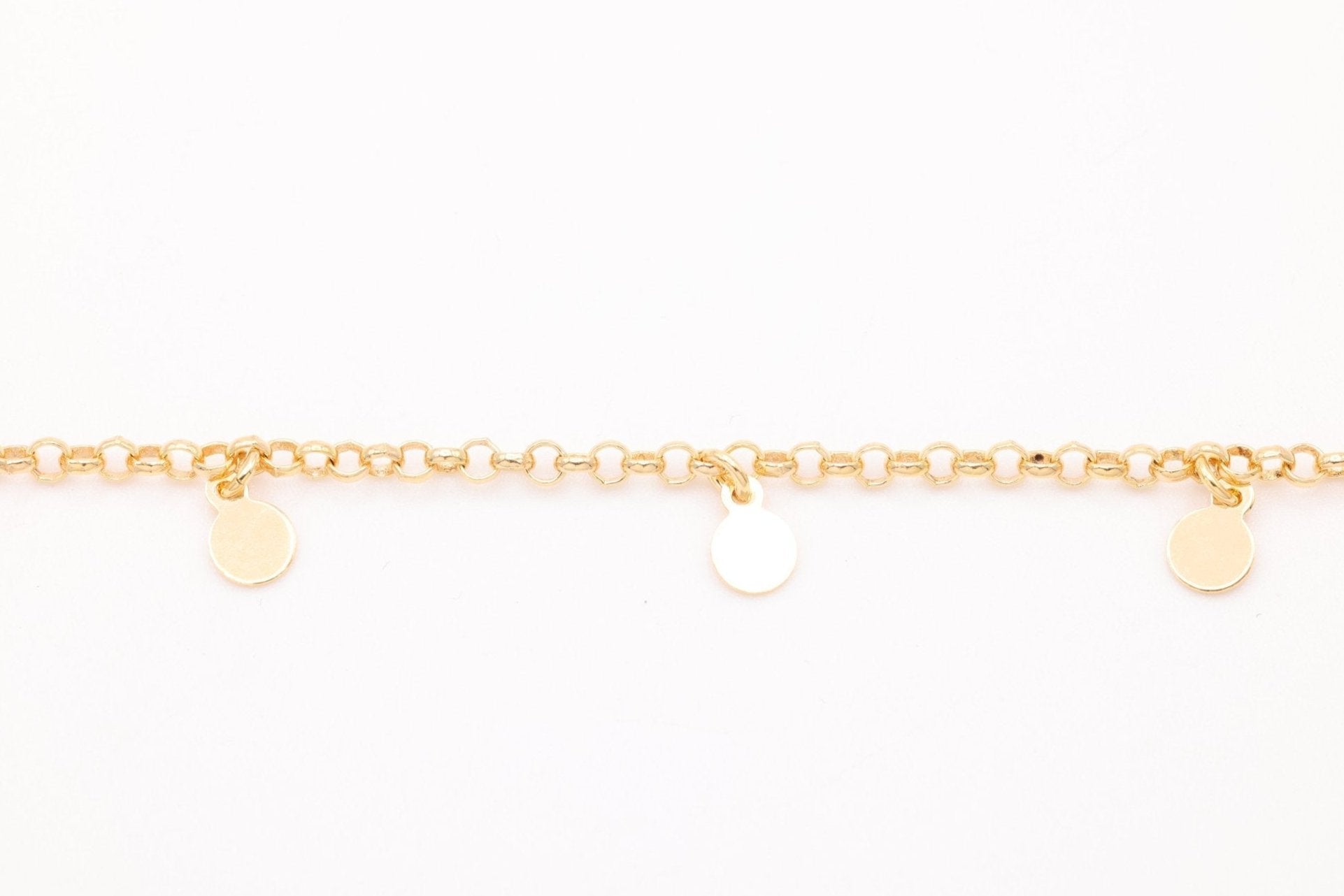 Hanging Disc Satellite Chain, Gold - Filled, 5mm x 3mm, Bulk DIY Spool Pay Per Foot Jewelry Making Chain - HarperCrown
