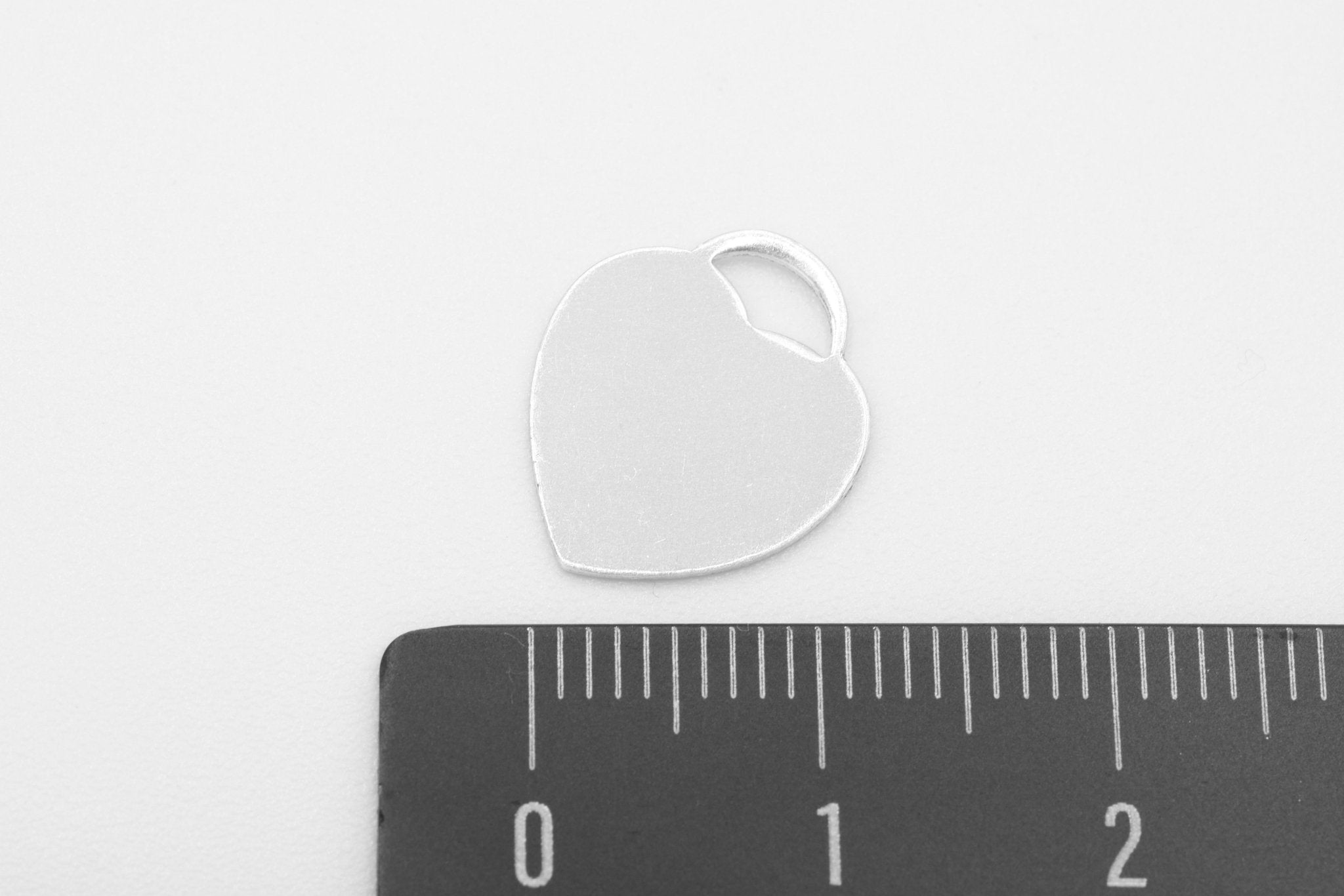 Heart Blank Charm, Wholesale, 925 Sterling Silver, 15mm x 12mm, Stamping Engraving Love Purse - HarperCrown