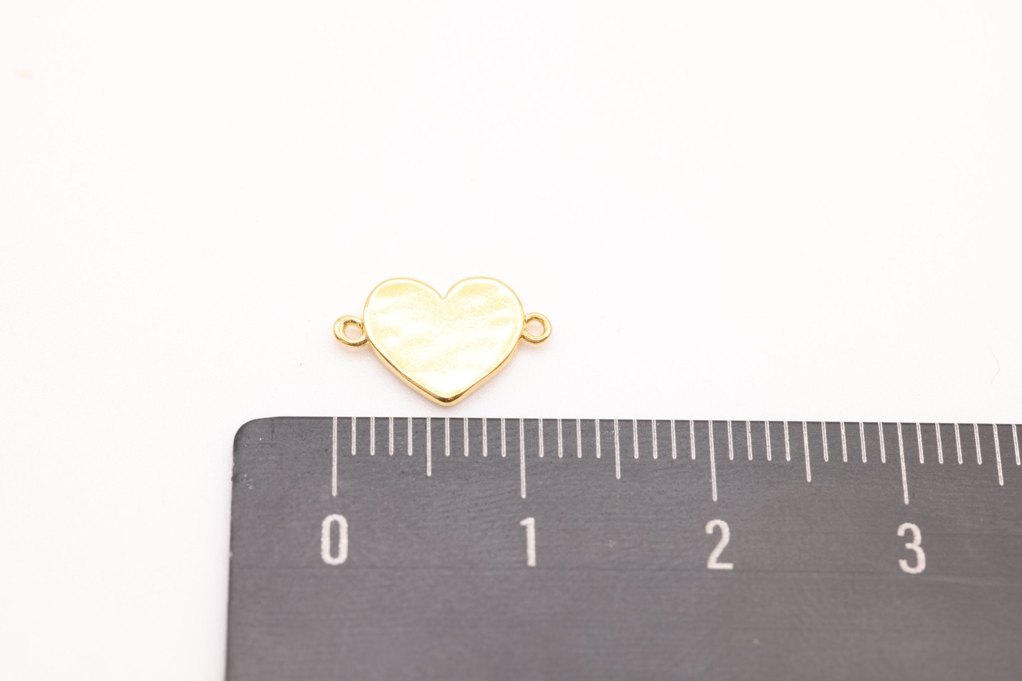 Heart Connector Charm, Gold - Plated, 11mm x 7mm, Bulk Wholesale Jewelry Making Charm - HarperCrown