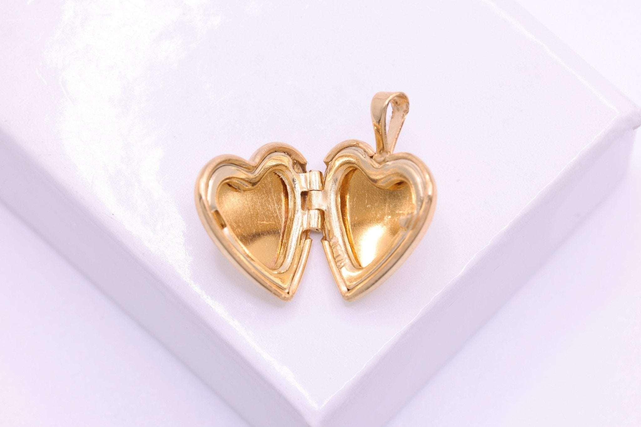 Heart Locket Pendant Charm, Wholesale, 14/20 Gold - Filled, 14mm x 11mm, DIY Jewelry Supplies - HarperCrown
