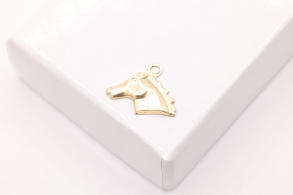 Horse Head Charm, 14K Gold-Filled, Jewelry Making Charm - HarperCrown