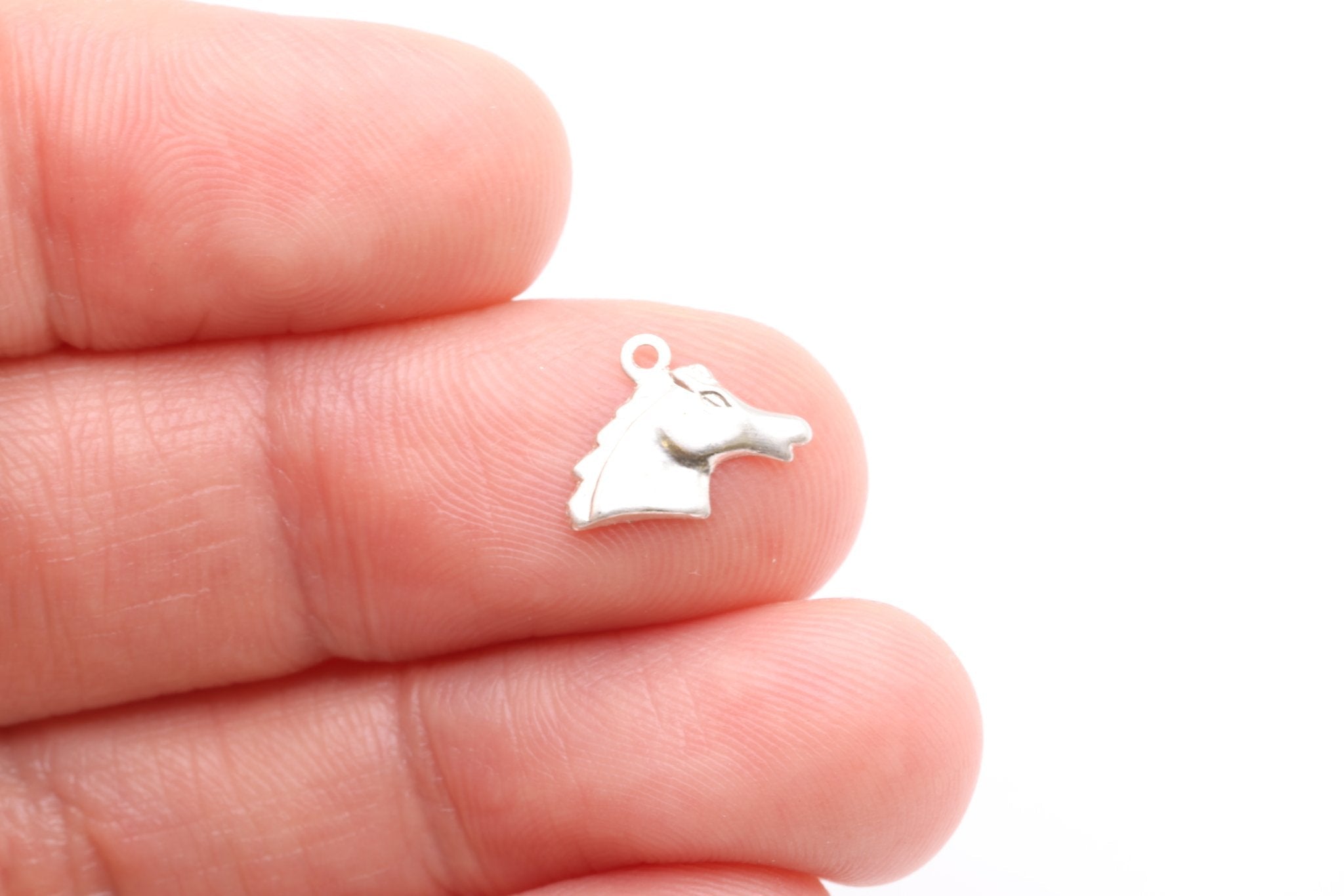 Horse Head Charm, Sterling Silver, Jewelry Making Charm - HarperCrown