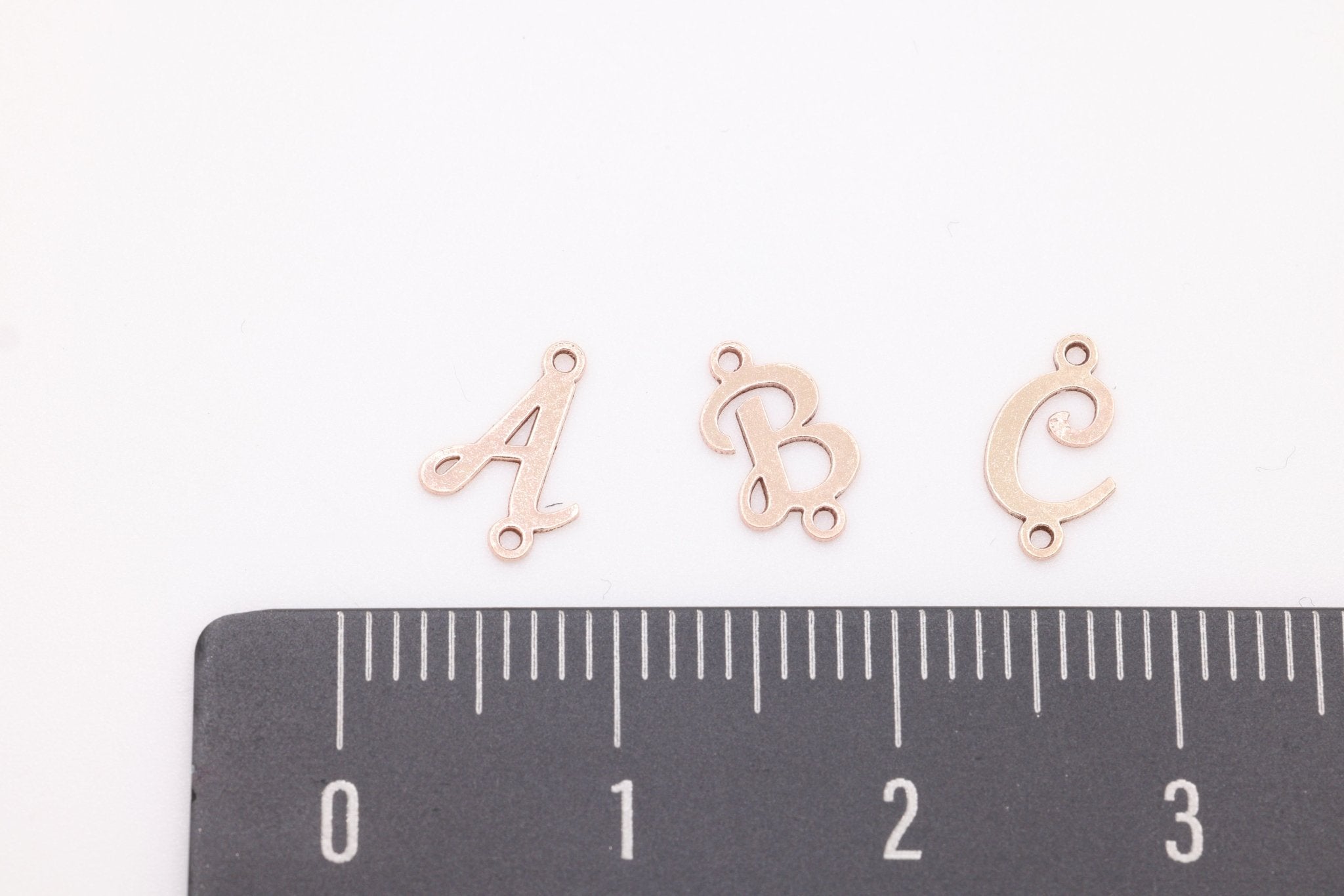 Letter Connector Charm A - Z, Wholesale, 14/20 Gold - Filled, 9mm x 5mm, Alphabet Personalized Permanent Jewelry Charm - HarperCrown