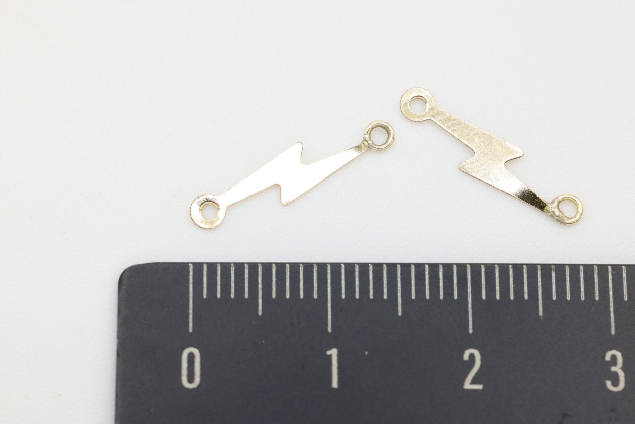 Lightning Bolt Connector Charm, 14/20 Gold-Filled, 15mm x 4mm, Wholesale, Celestial, Jewelry Making Charm - HarperCrown
