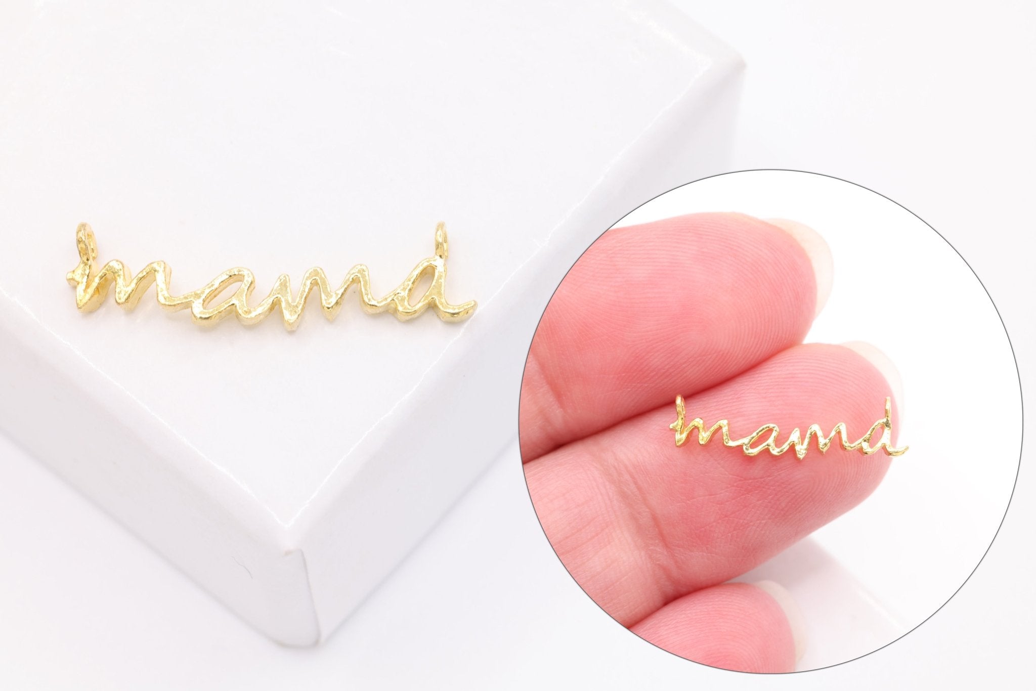 Mama Connector Charm, 14K Solid Gold, Wholesale - HarperCrown