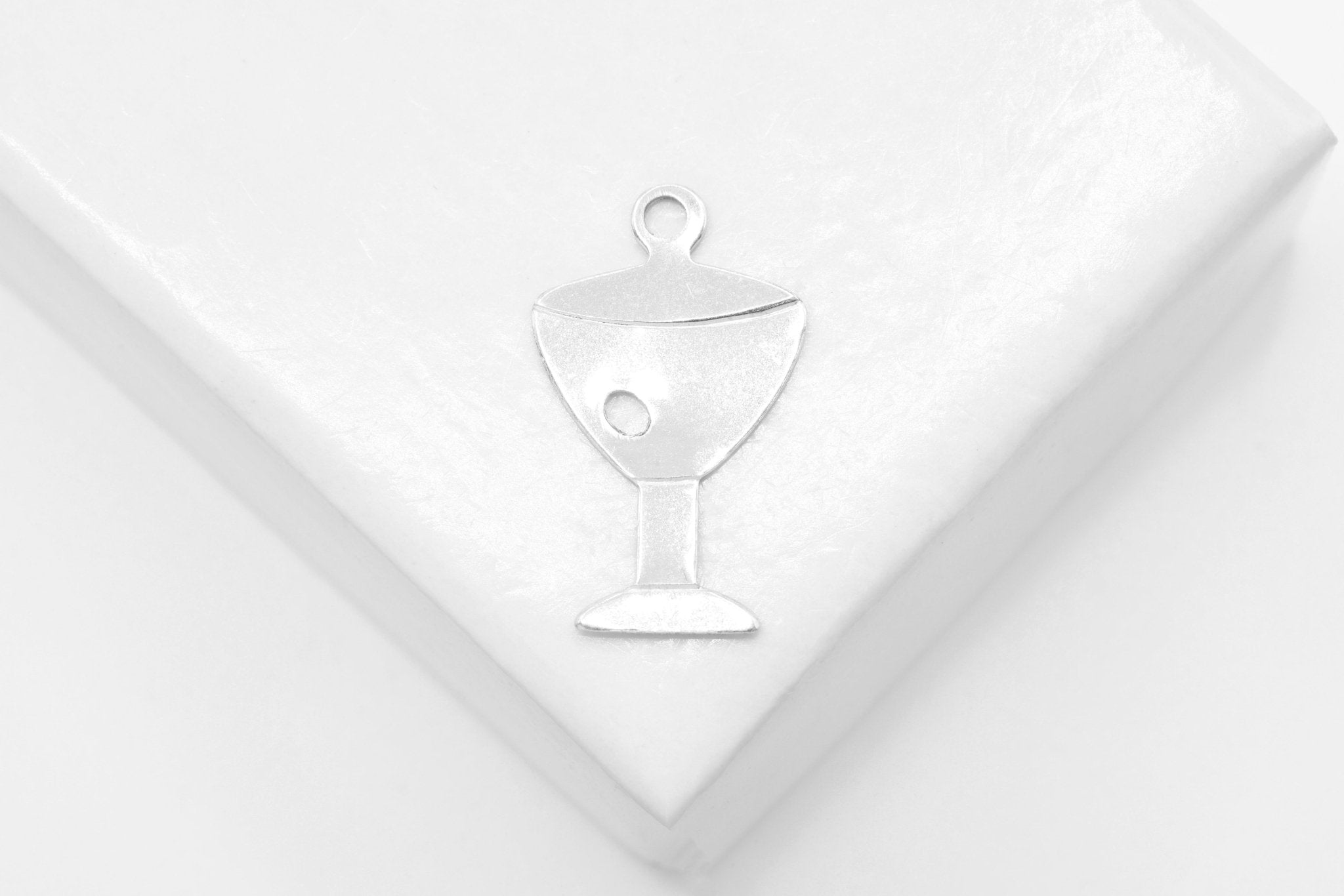 Martini Cocktail Glass Charm, Wholesale, 925 Sterling Silver, 15mm x 10mm, Drink Permanent Jewelry - HarperCrown