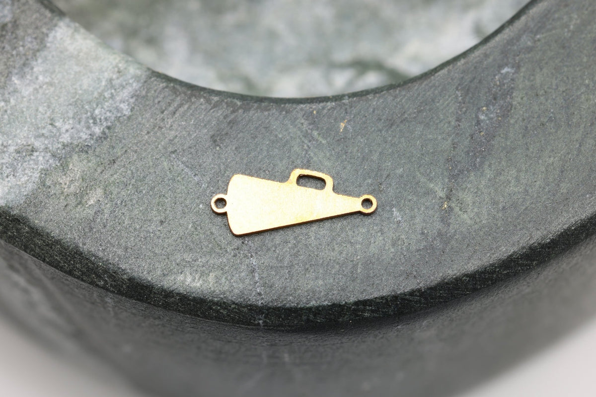 Megaphone Connector Charm, 14/20 Gold-Filled, 10mm x 5mm, Wholesale, Cheer Cheerleader, Jewelry Making Charm - HarperCrown
