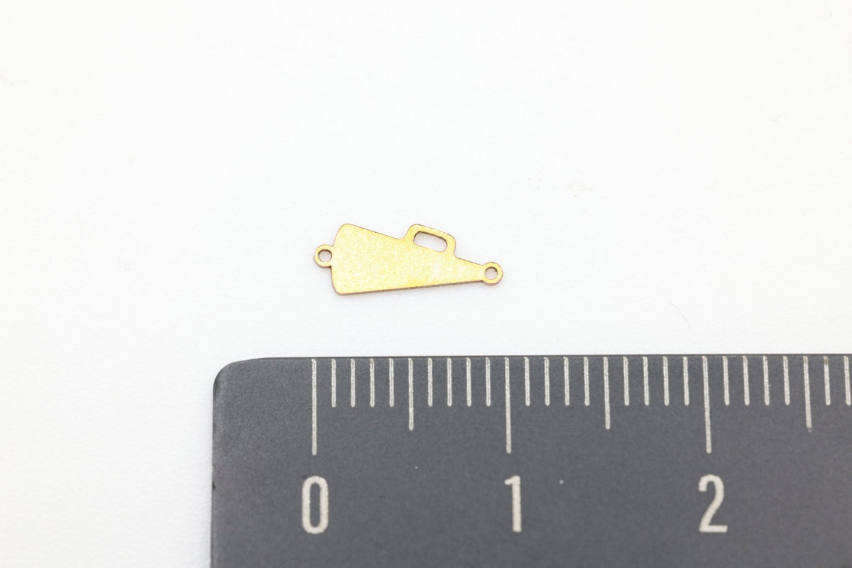 Megaphone Connector Charm, 14/20 Gold-Filled, 10mm x 5mm, Wholesale, Cheer Cheerleader, Jewelry Making Charm - HarperCrown
