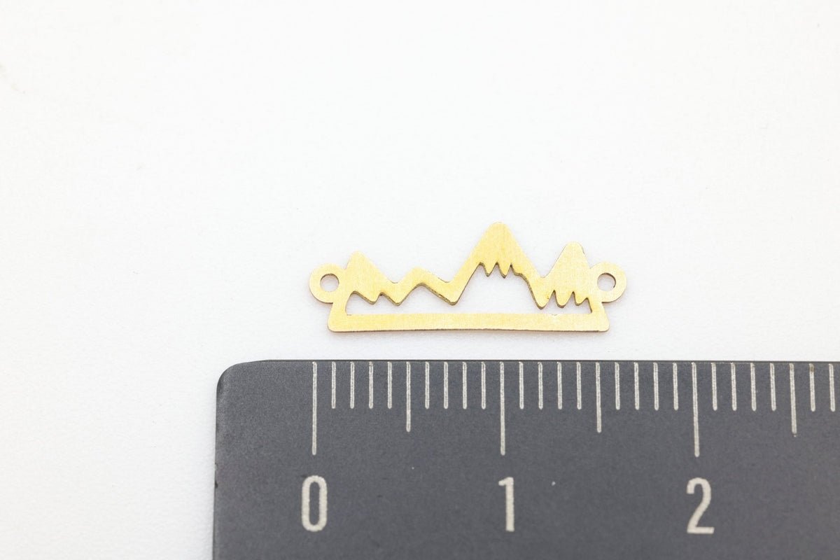 Mountain Range Connector Charm, 14/20 Gold-Filled, 15mm x 6mm, Wholesale, Jewelry Making Charm - HarperCrown