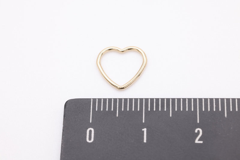 Open Heart Wire Connector Charm, 14K Gold-Filled or Sterling Silver, 20 Gauge Wire - HarperCrown