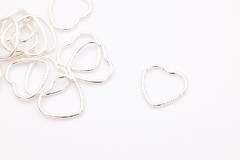 Open Heart Wire Connector Charm, 14K Gold-Filled or Sterling Silver, 20 Gauge Wire - HarperCrown
