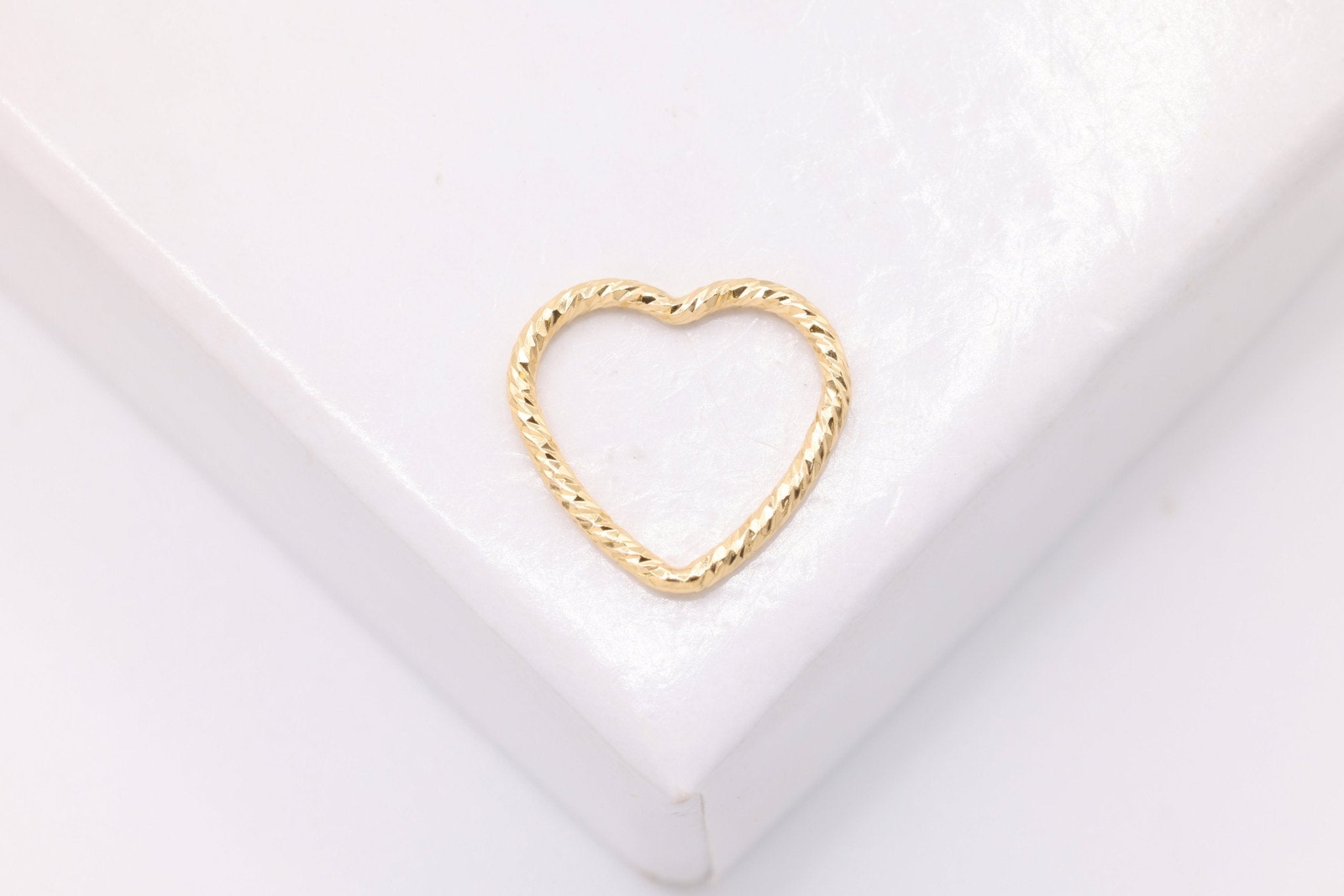 Open Sparkle Heart Wire Connector Charm, Wholesale, 14/20 Gold - Filled, 10mm, Wholesale Jewelry Making Charms - HarperCrown