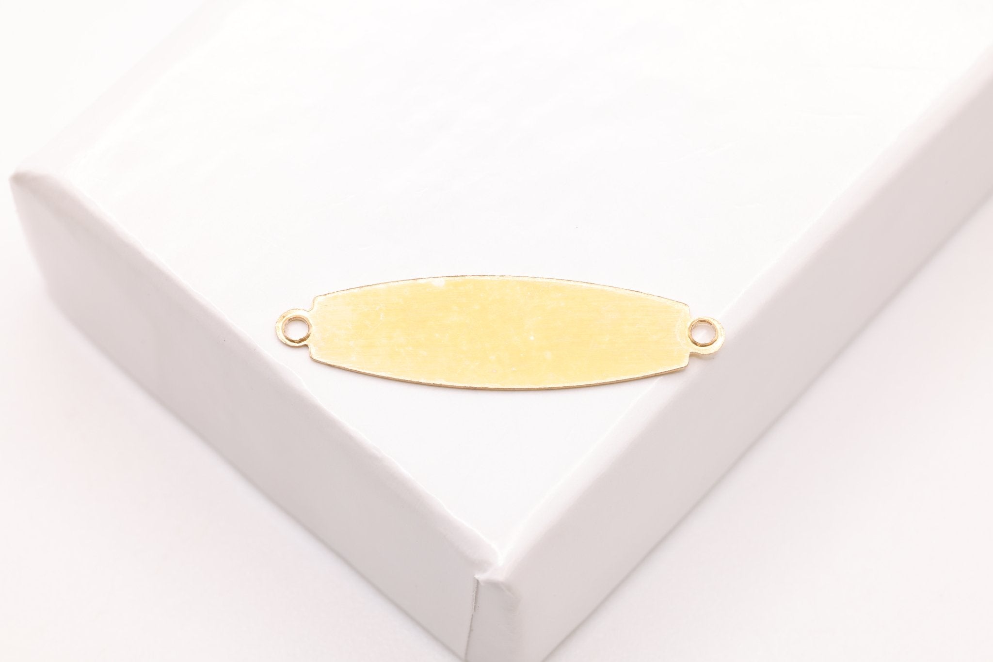 Oval Blank Link, Gold - Filled, 21mm x 6mm, Stamping and Engravable Oval Link Connector Charm, Bulk DIY Wholesale Jewelry Making Charm - HarperCrown