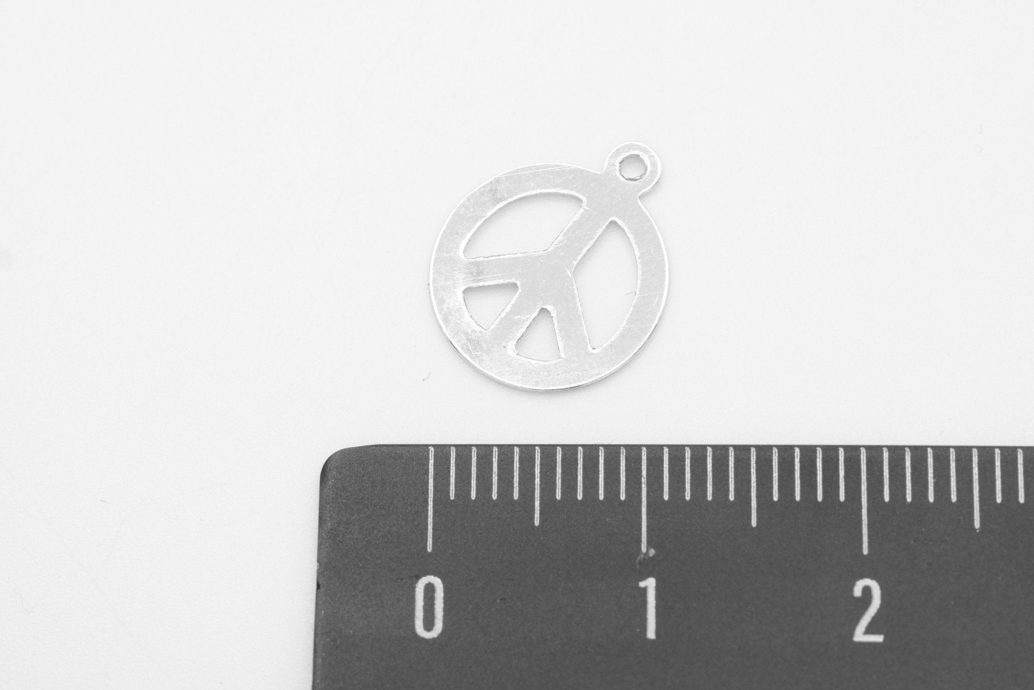 Peace Symbol Charm, Wholesale, 925 Sterling Silver, 11mm - HarperCrown