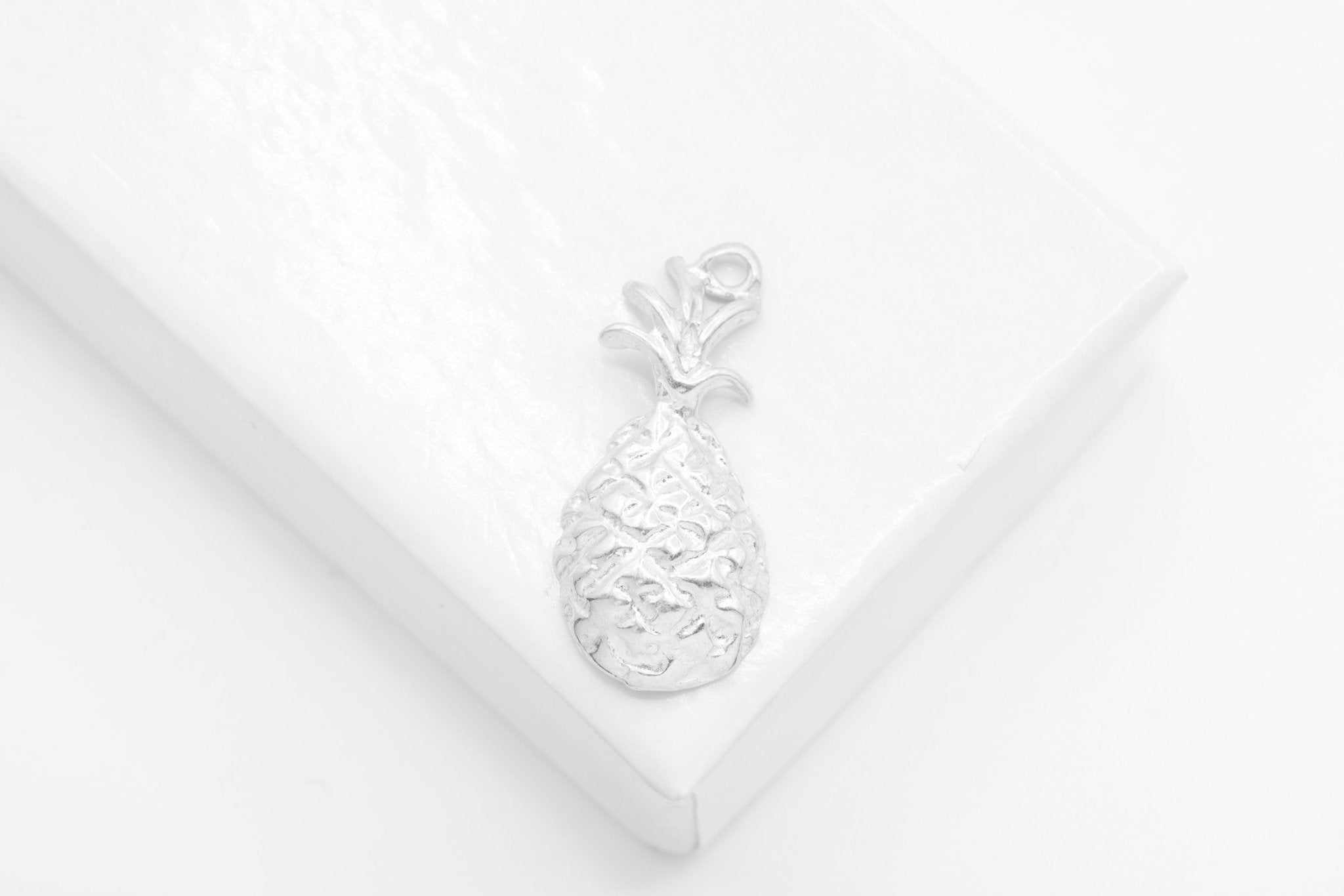 Pineapple Charm, Wholesale, 925 Sterling Silver, 20mm x 11mm, Hawaiian Pineapple Fruit - HarperCrown