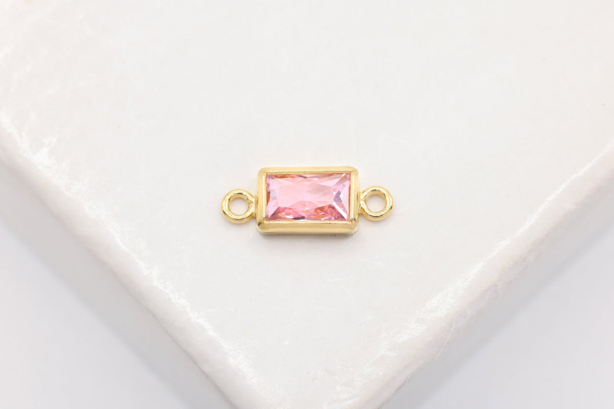 Pink Bello Opal Rectangle Charm, 14/20 Gold-Filled, 5mm x 3mm, Jewelry Making Charm - HarperCrown