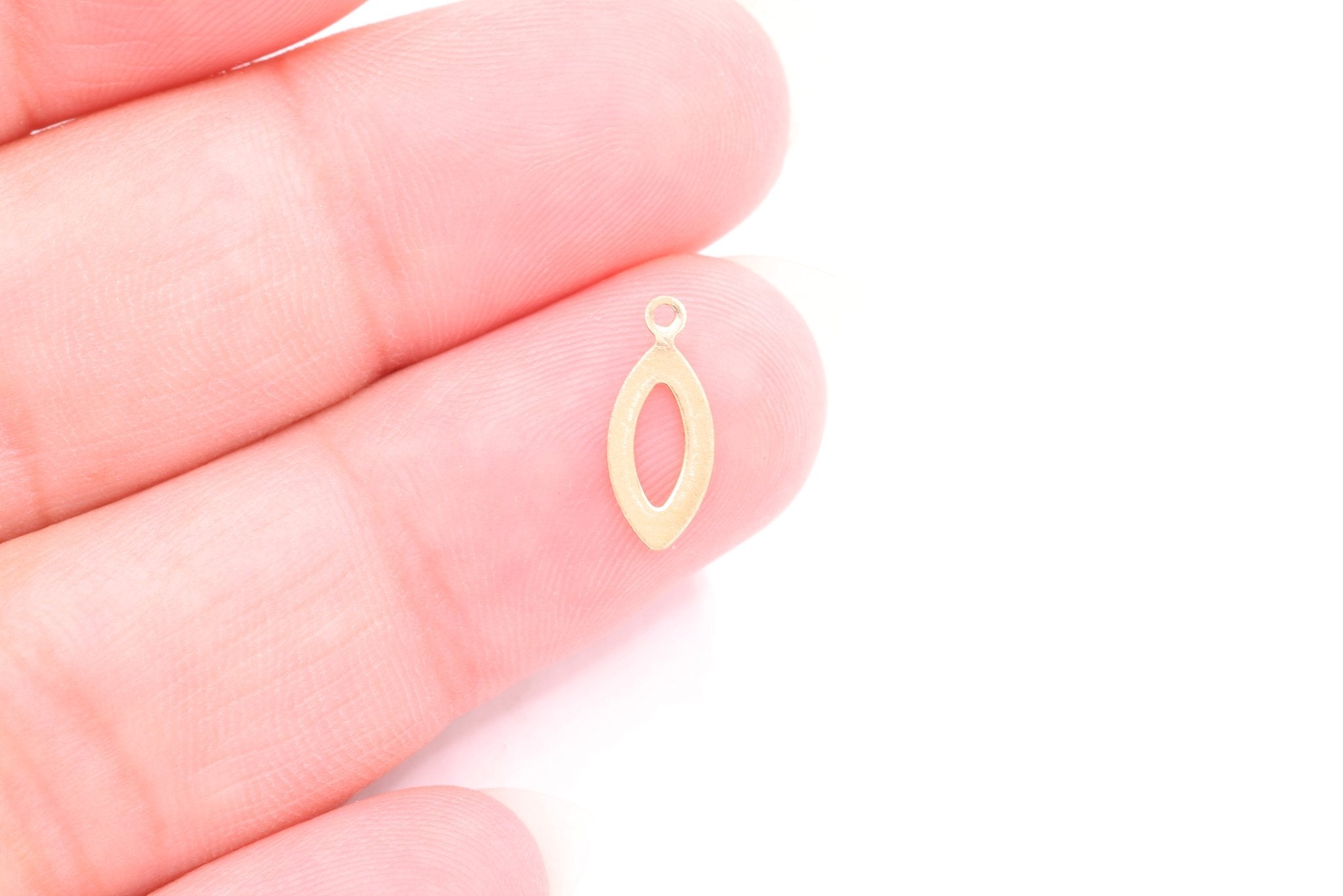Pointed Oval Marquise Open Cut Out Teardrop Charm, Wholesale, 14/20 Gold - Filled, 12mm x 5mm, Jewelry Making Charm - HarperCrown