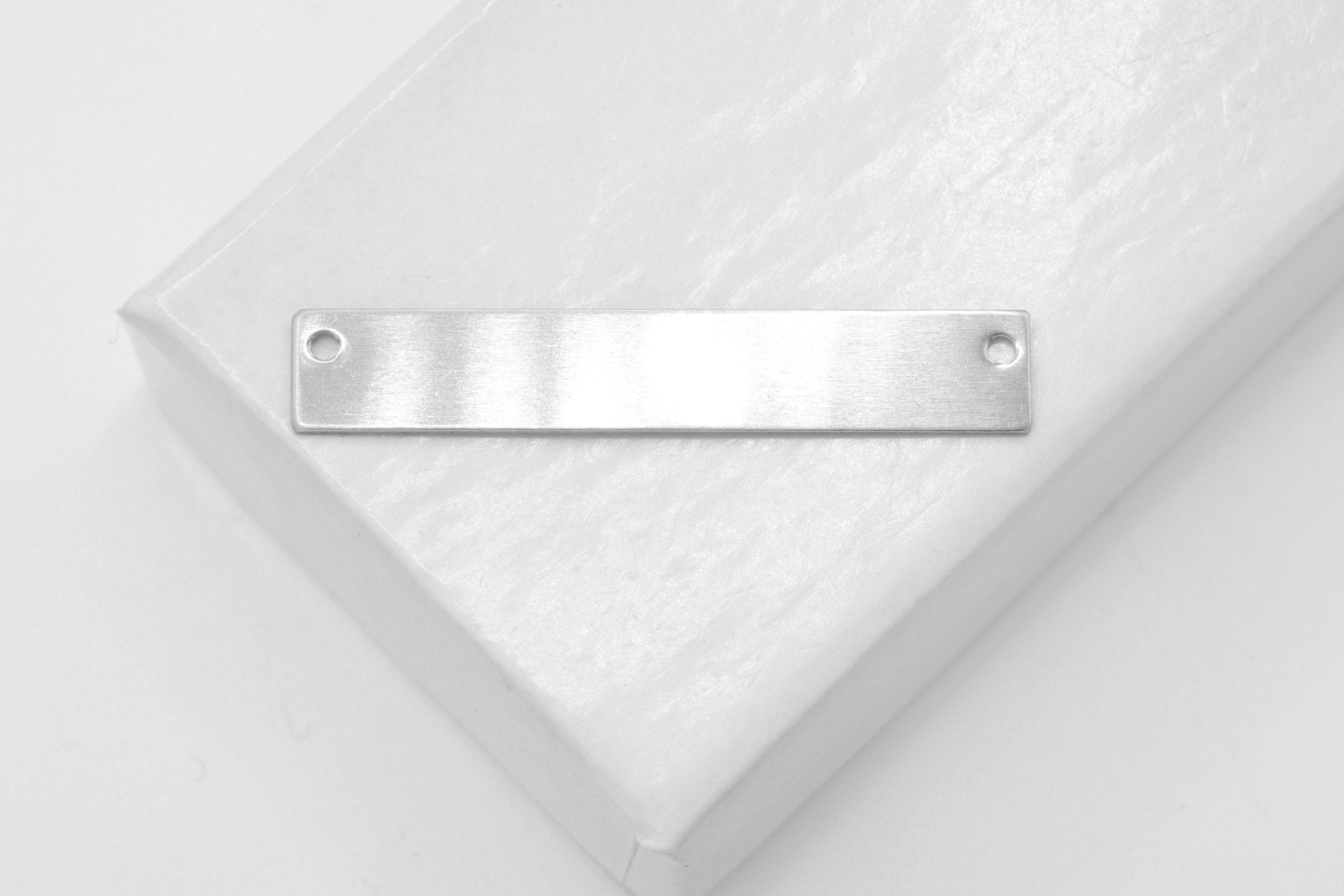 Rectangle Blank Bar Connector, 925 Sterling Silver, 30mm x 5mm 24 Gauge, Stamping Blank - HarperCrown
