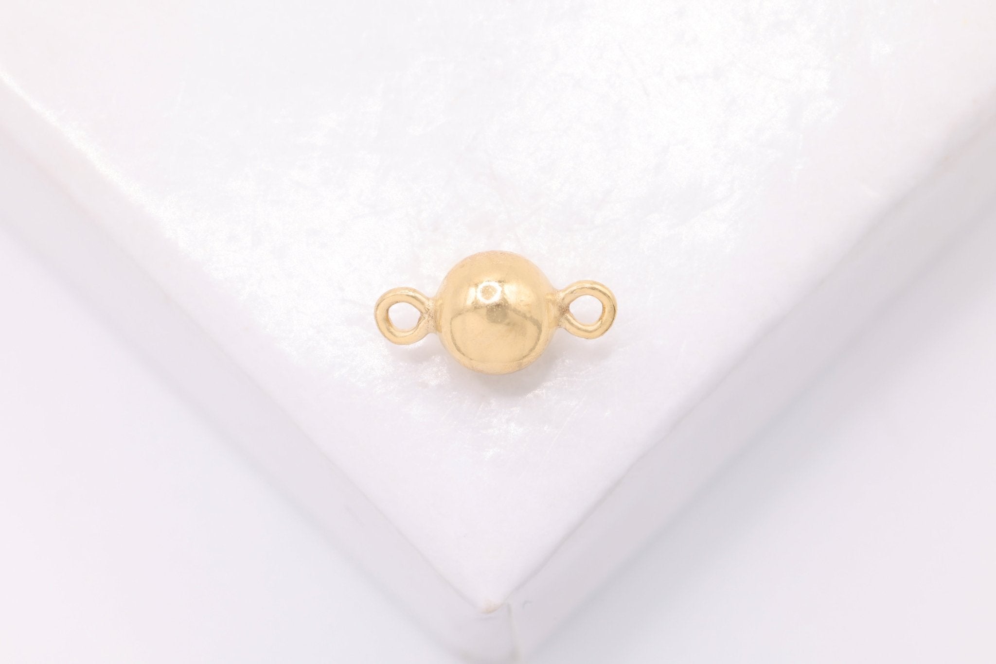 Round Ball Bead Connector Charm, 14/20 Gold - Filled, Permanent Jewelry Bead Connector Link - HarperCrown
