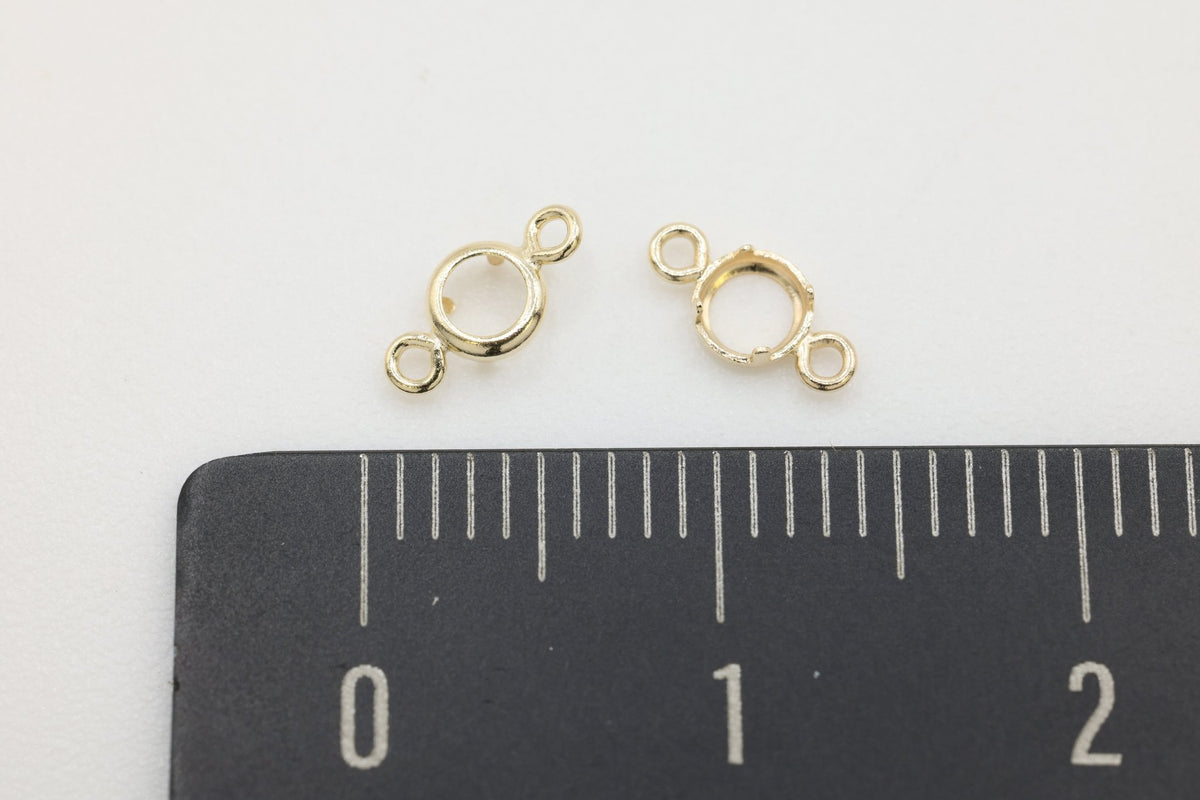 Round Connector Bezel Self Set Bracket Charm, 14/20 Gold-Filled, 3mm, Wholesale, Jewelry Making Charm - HarperCrown