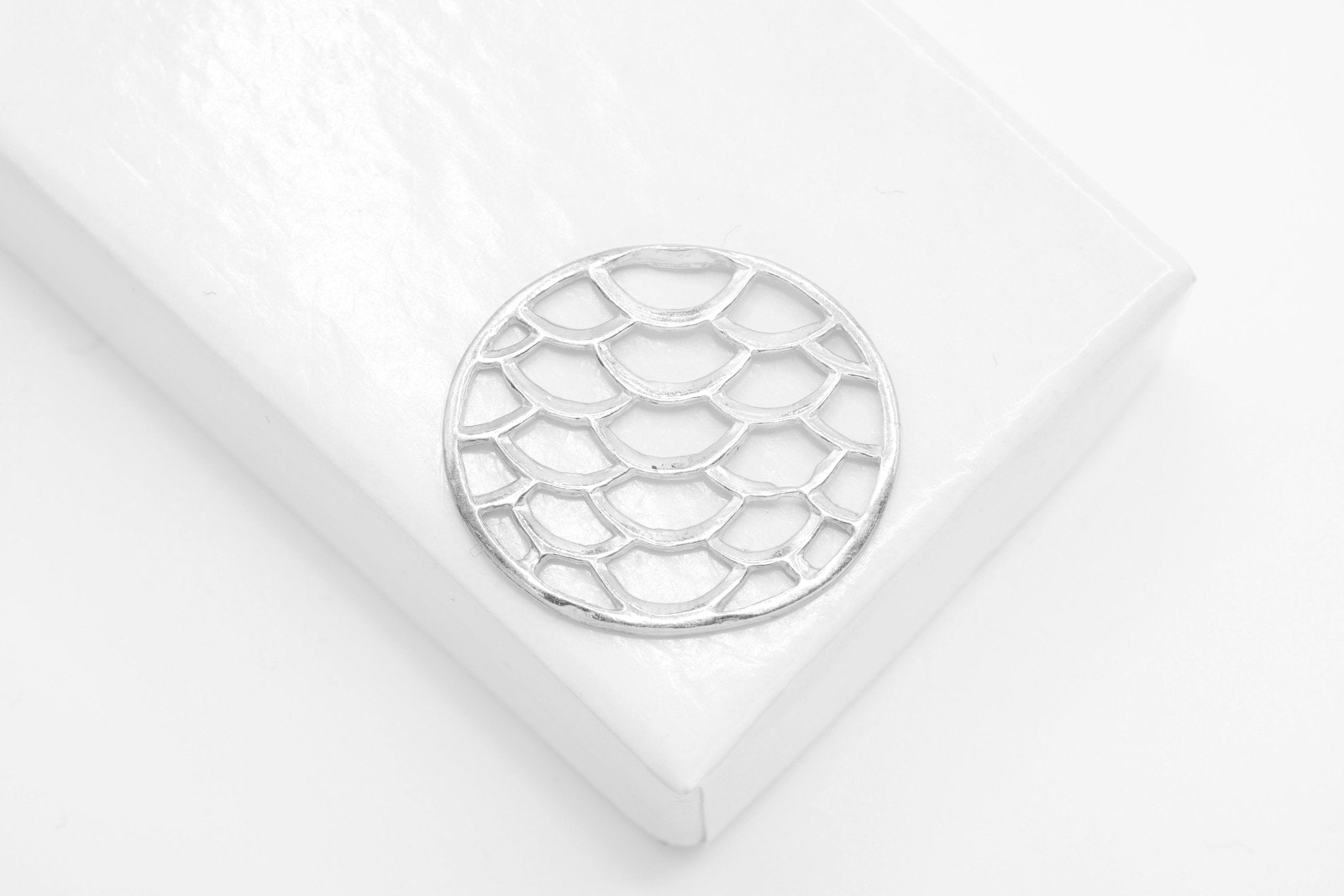 Round Filigree Connector Charm, Wholesale, 925 Sterling Silver, 20mm x 18mm - HarperCrown