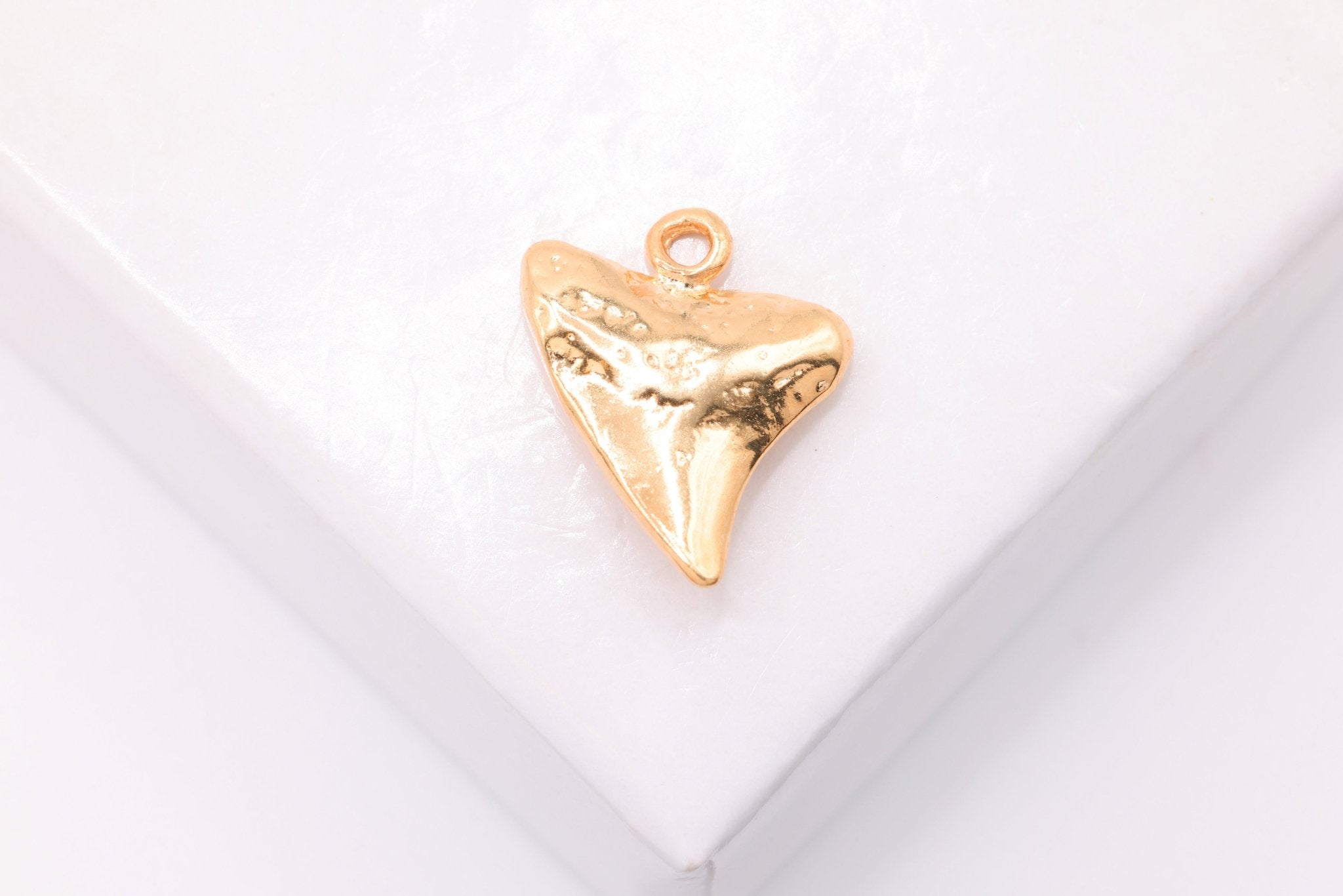 Shark Tooth Charm, Wholesale, 18K Rose Gold - Plated 925 Sterling Silver, 15mm x 10mm - HarperCrown