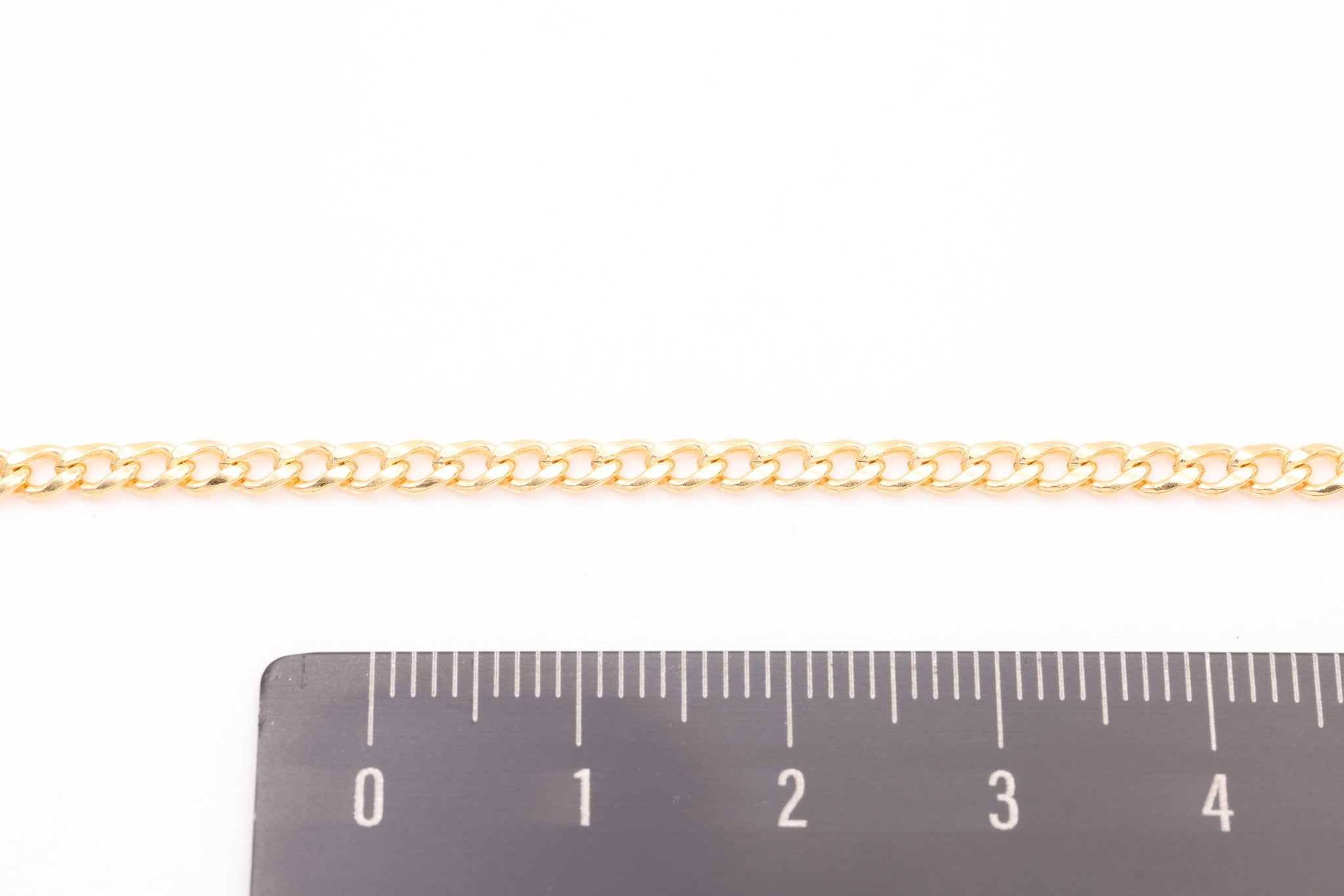 Short Flat Curb Chain, Gold - Filled, 3mm x 2mm, Bulk DIY Spool Pay Per Foot Jewelry Making Chain - HarperCrown