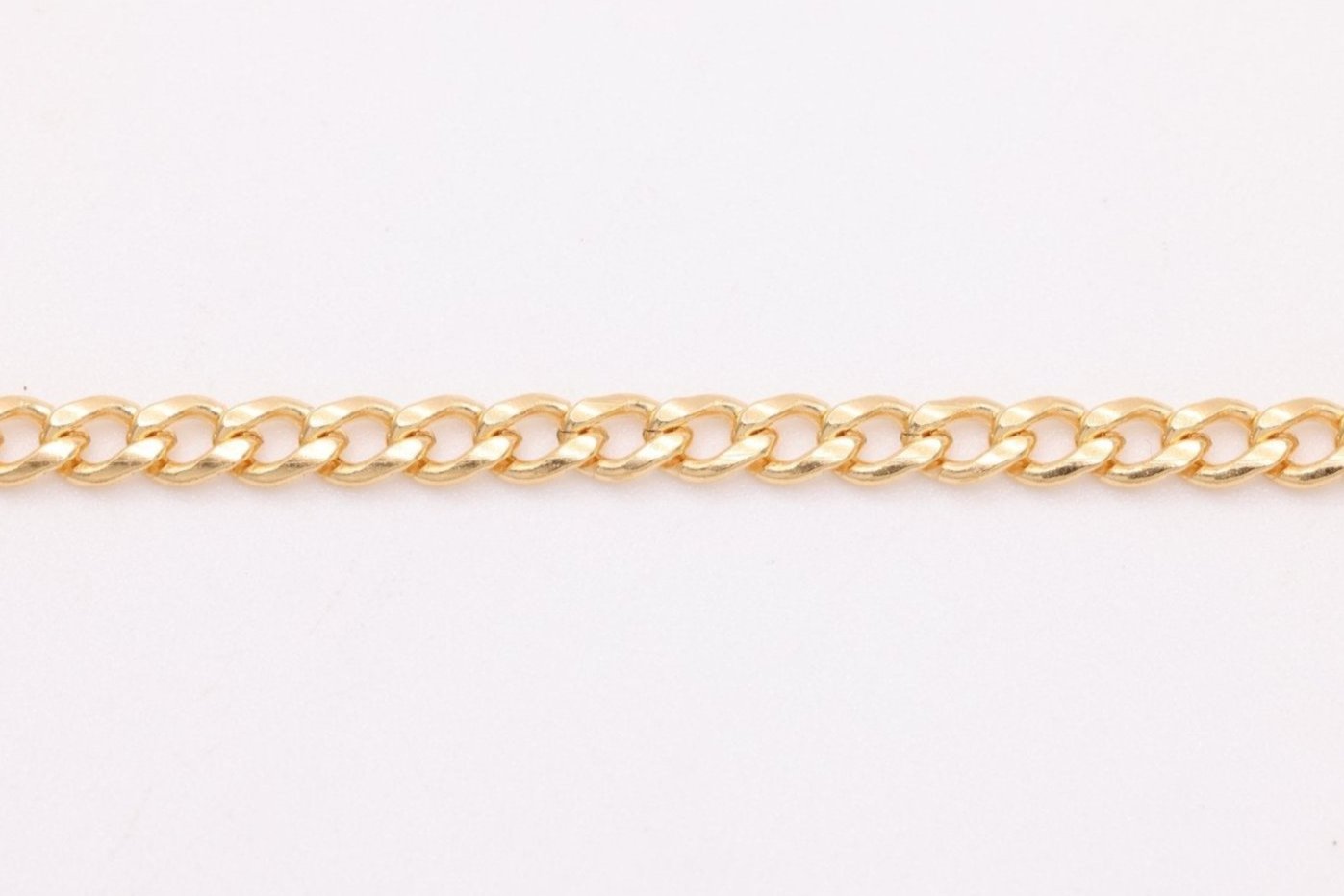 Short Flat Curb Chain, Gold - Filled, 3mm x 2mm, Bulk DIY Spool Pay Per Foot Jewelry Making Chain - HarperCrown