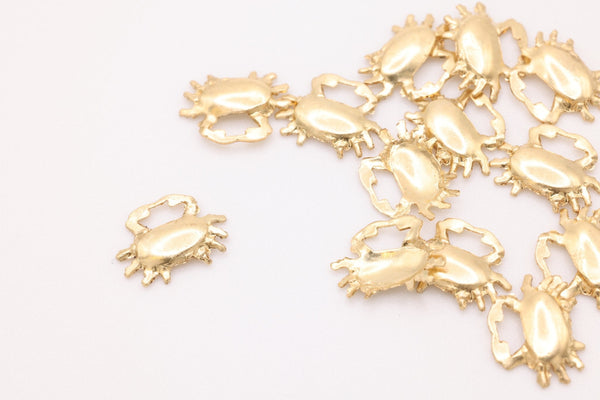 Small Crab Charm, 14K Gold-Filled, Ocean Crab Nautical Charm, Jewelry Making Charm - HarperCrown