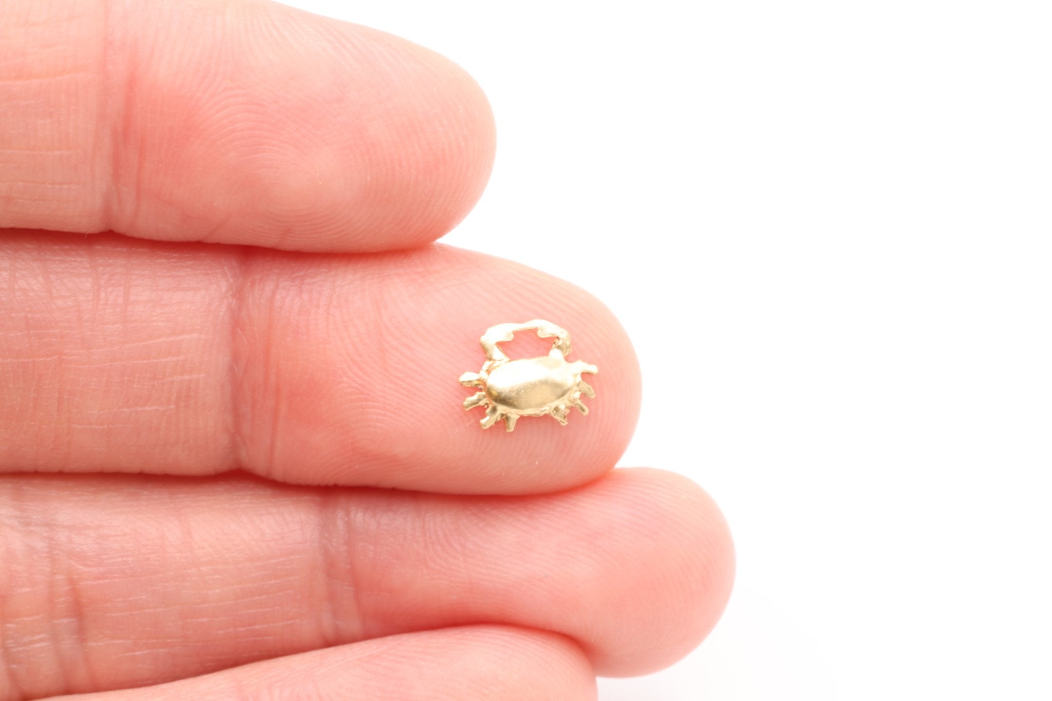 Small Crab Charm, 14K Gold-Filled, Ocean Crab Nautical Charm, Jewelry Making Charm - HarperCrown