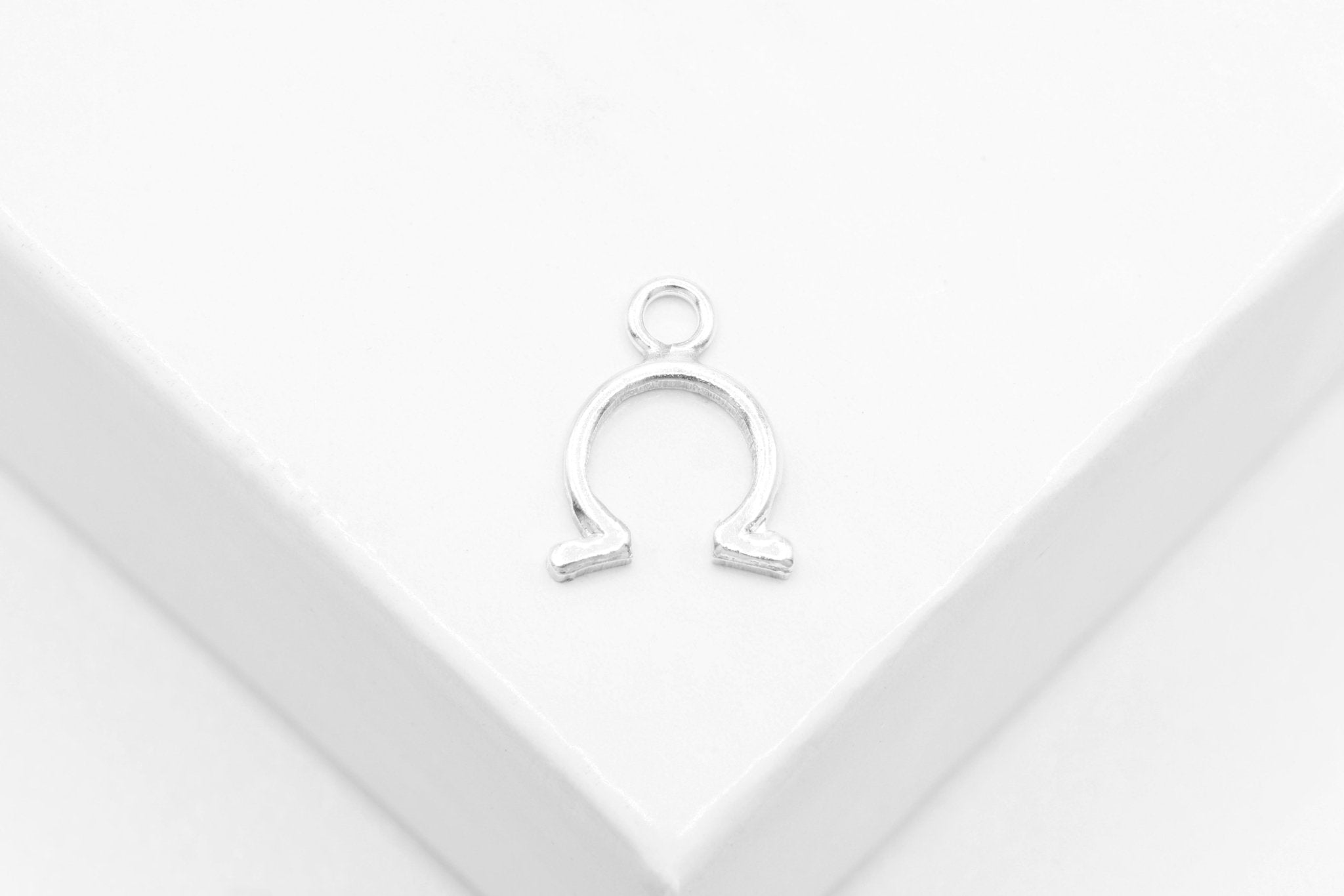 Small Omega Charm, Wholesale, 925 Sterling Silver, 9mm x 5mm - HarperCrown