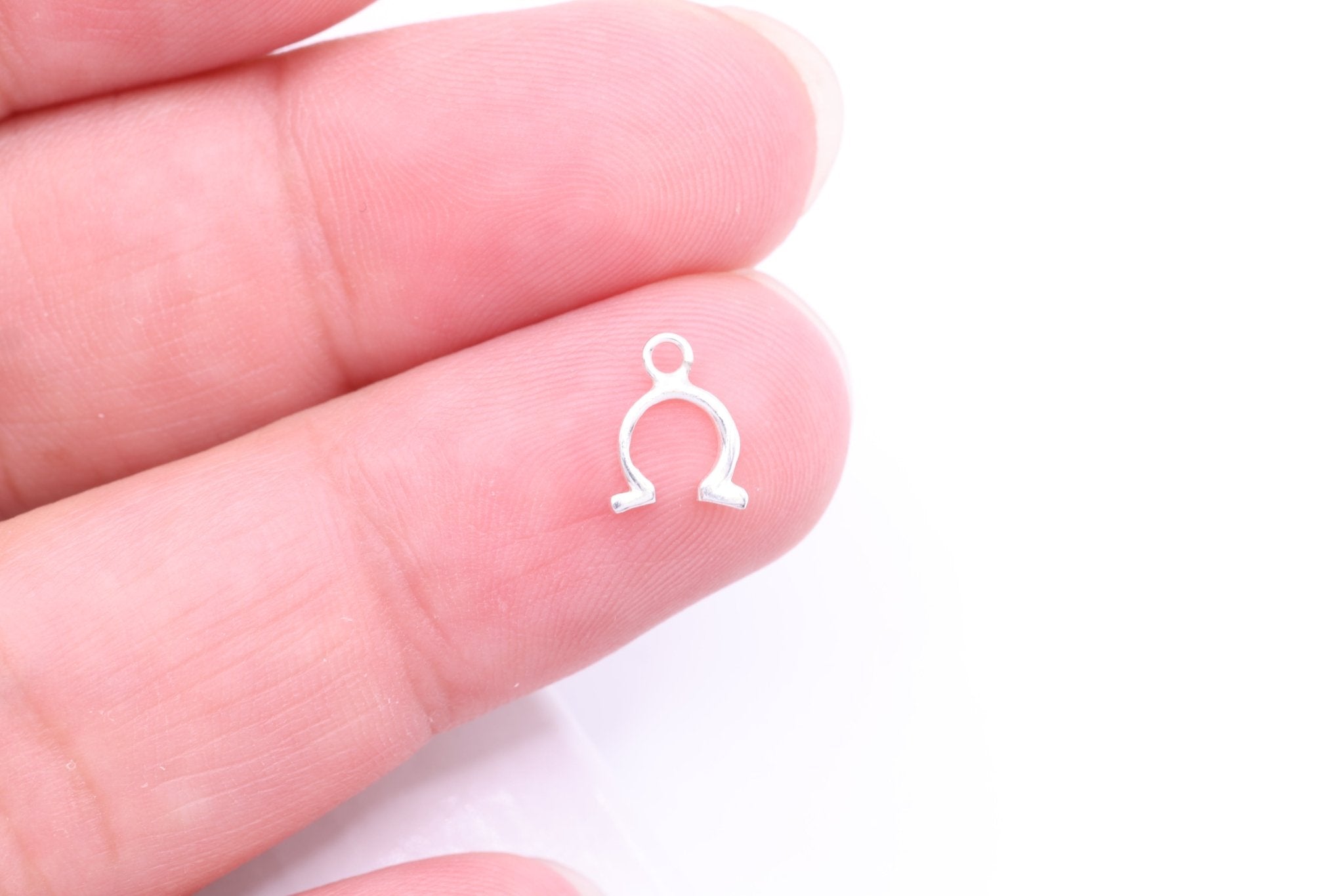 Small Omega Charm, Wholesale, 925 Sterling Silver, 9mm x 5mm - HarperCrown