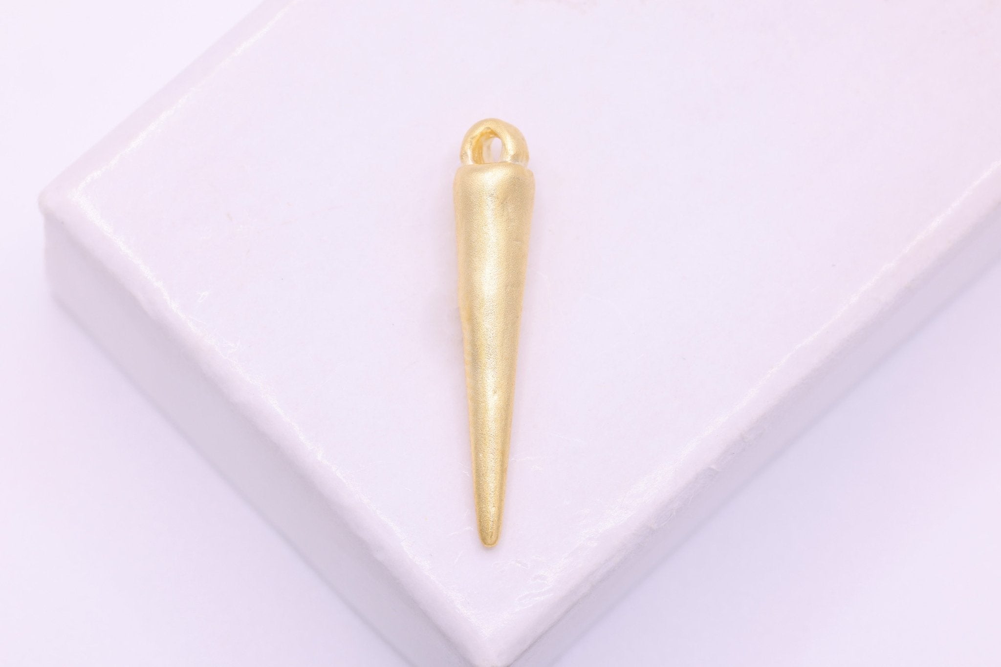 Small Spike, Wholesale, 18 Gold plated over 925 Sterling Silver, 22mm x 3.5mm,Jewelry Making Charm - HarperCrown