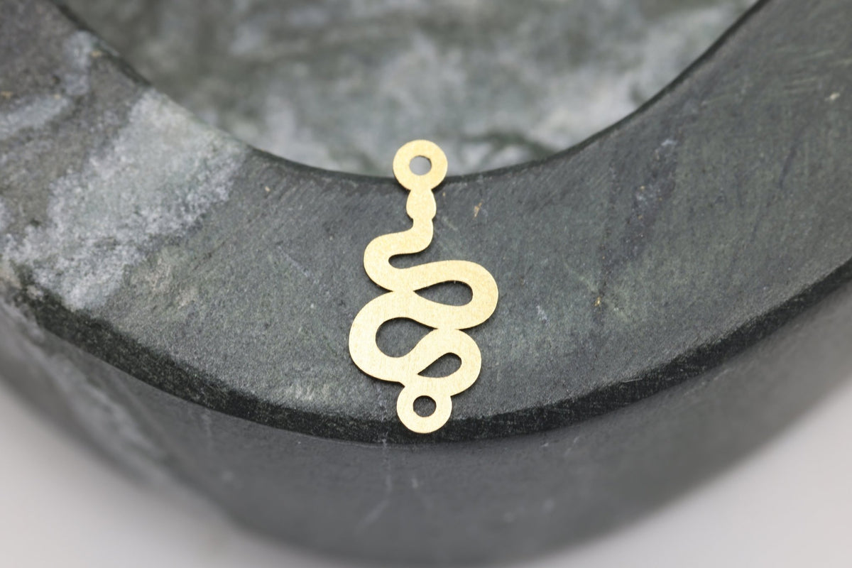 Snake Connector Charm, 14/20 Gold-Filled, 15mm x 7mm, Wholesale, Coiled Serpent Snake, Jewelry Making Charm - HarperCrown