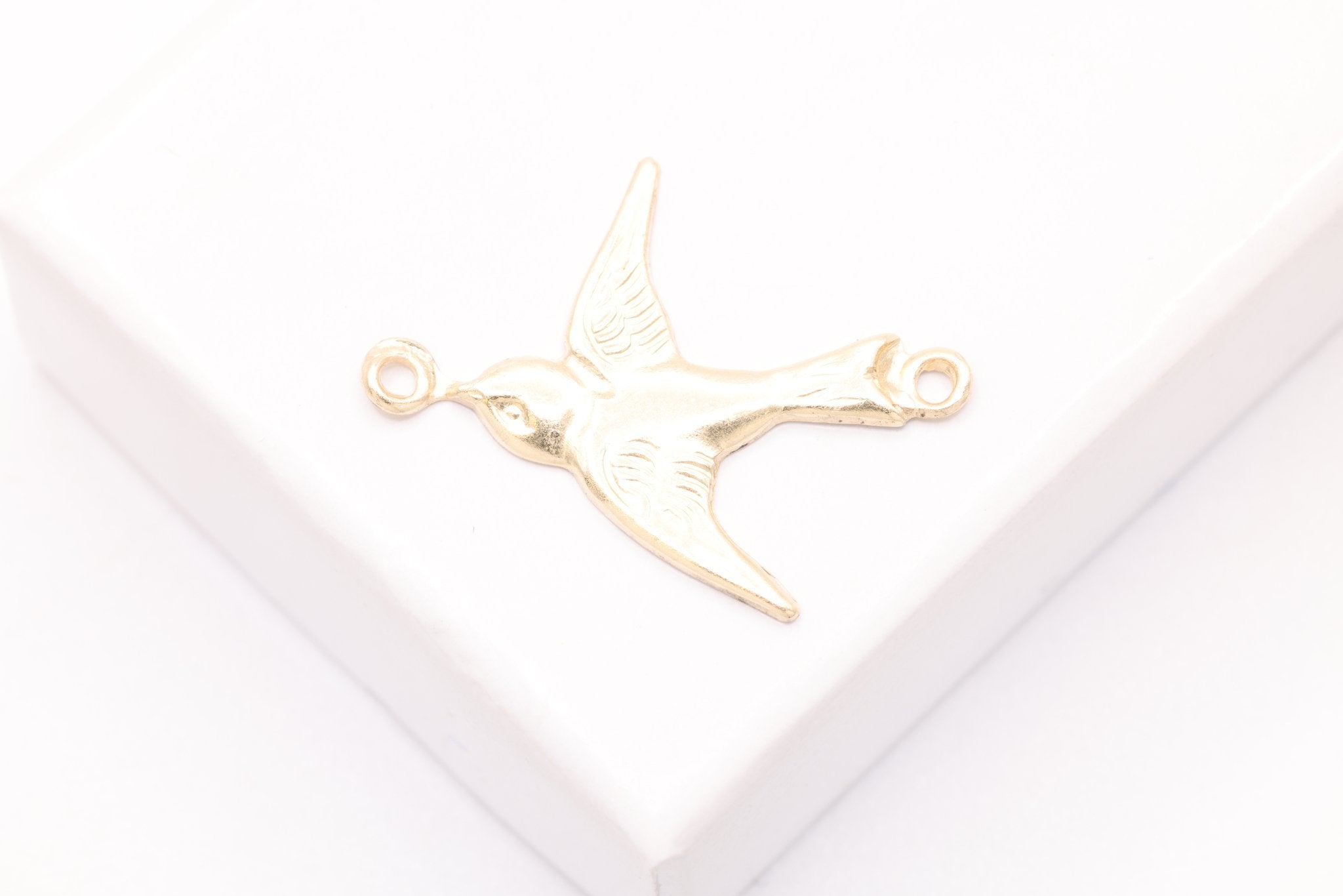 Sparrow Charm Connector, Gold - Filled, 20mm x 16mm, Bulk DIY Wholesale Jewelry Making Charm - HarperCrown