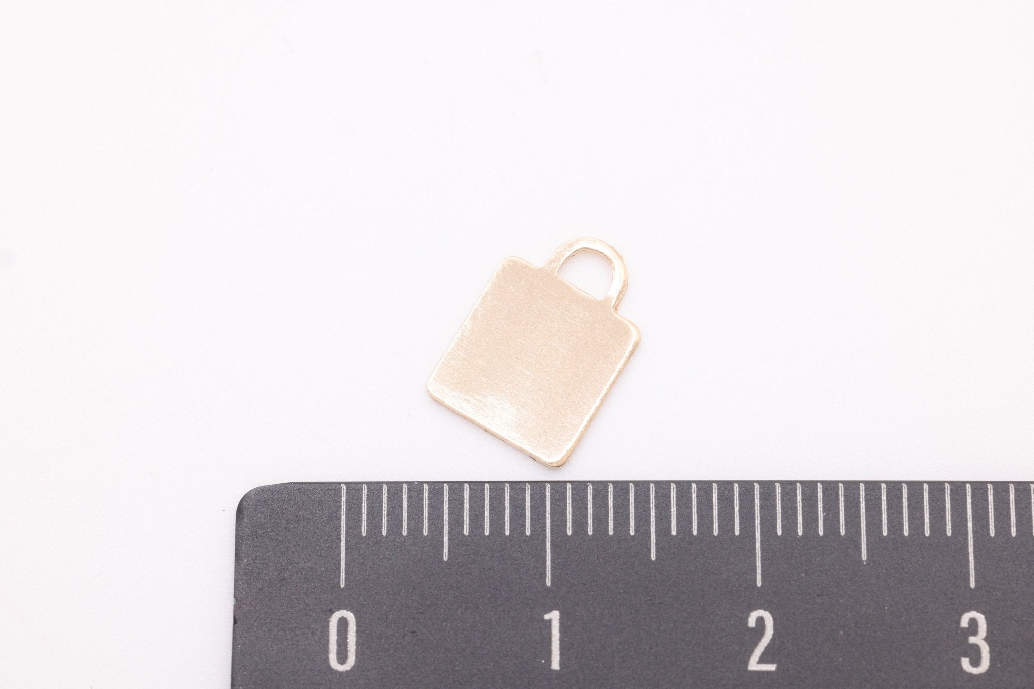 Square Blank Charm, Wholesale, 14/20 Gold - Filled, 7mm x 7mm, Stamping Engraving Padlock Lock Purse - HarperCrown