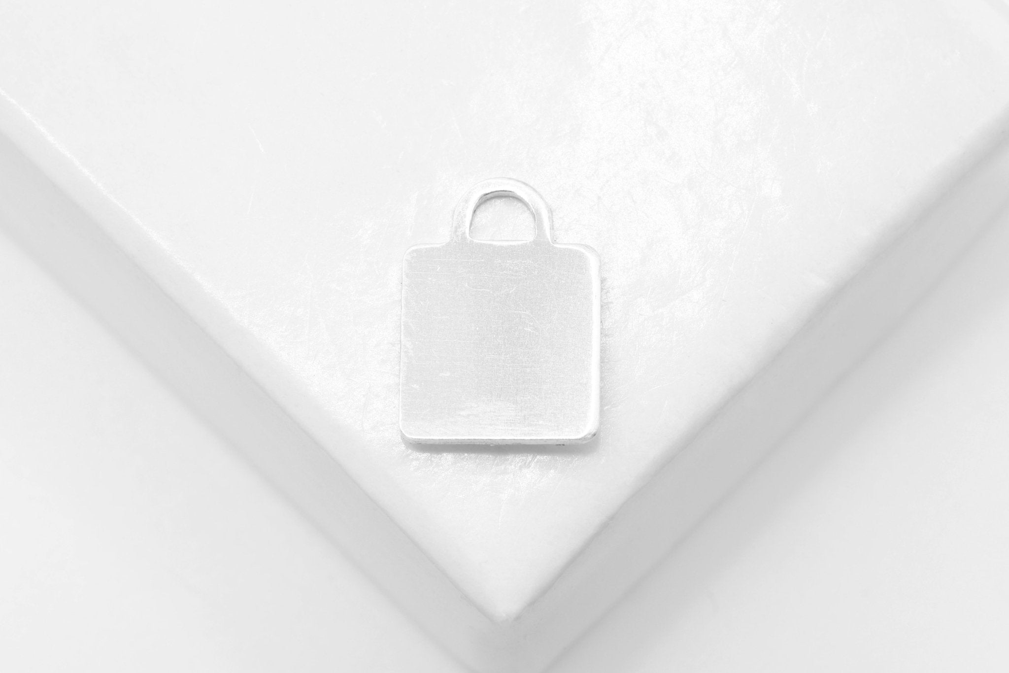 Square Blank Charm, Wholesale, 925 Sterling Silver, 7mm x 7mm, Stamping Engraving Padlock Lock Purse - HarperCrown