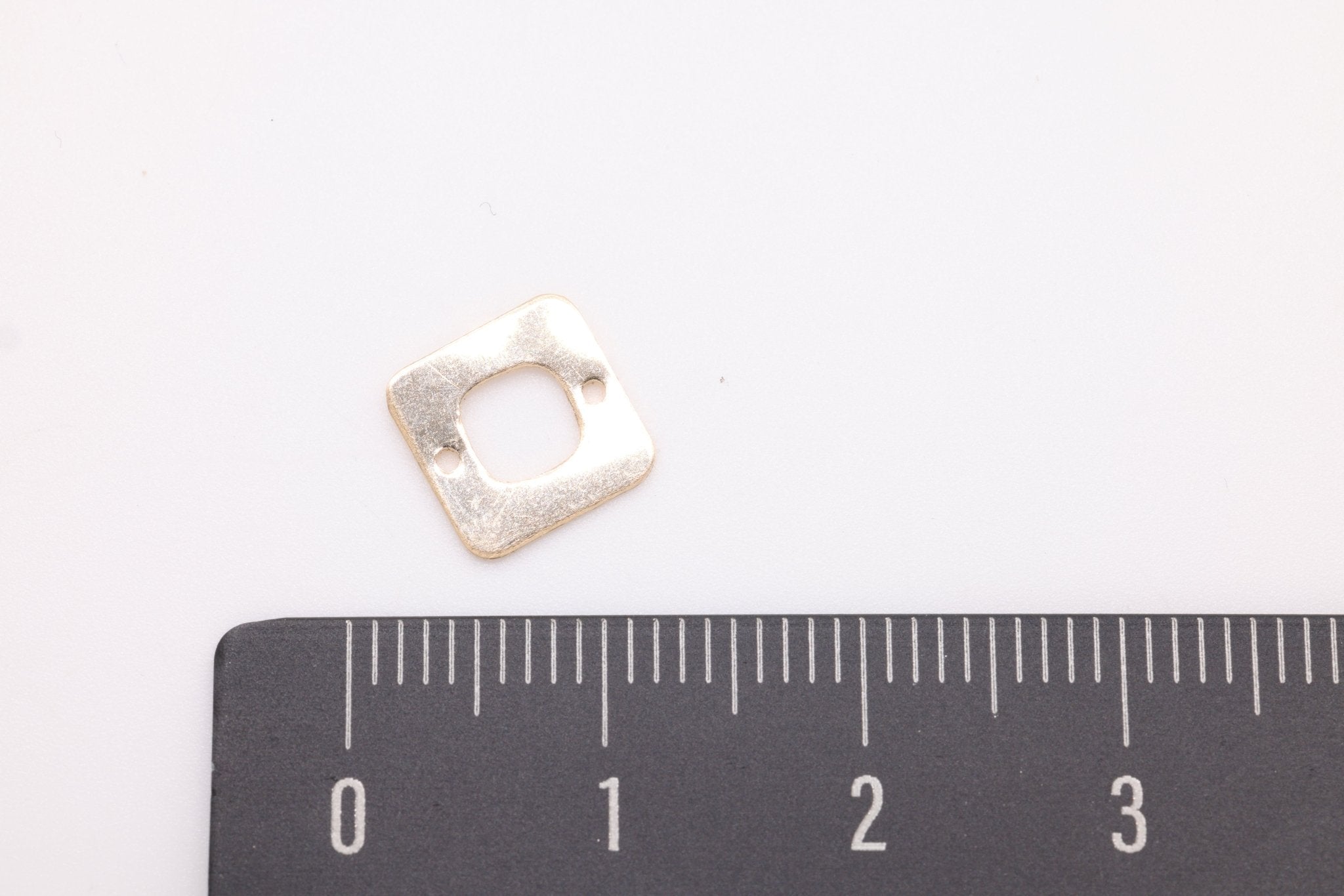 Square Cutout Connector Charm, Wholesale, 14/20 Gold - Filled, 9mm x 9mm, Cube Square Outline Geometric Shape - HarperCrown