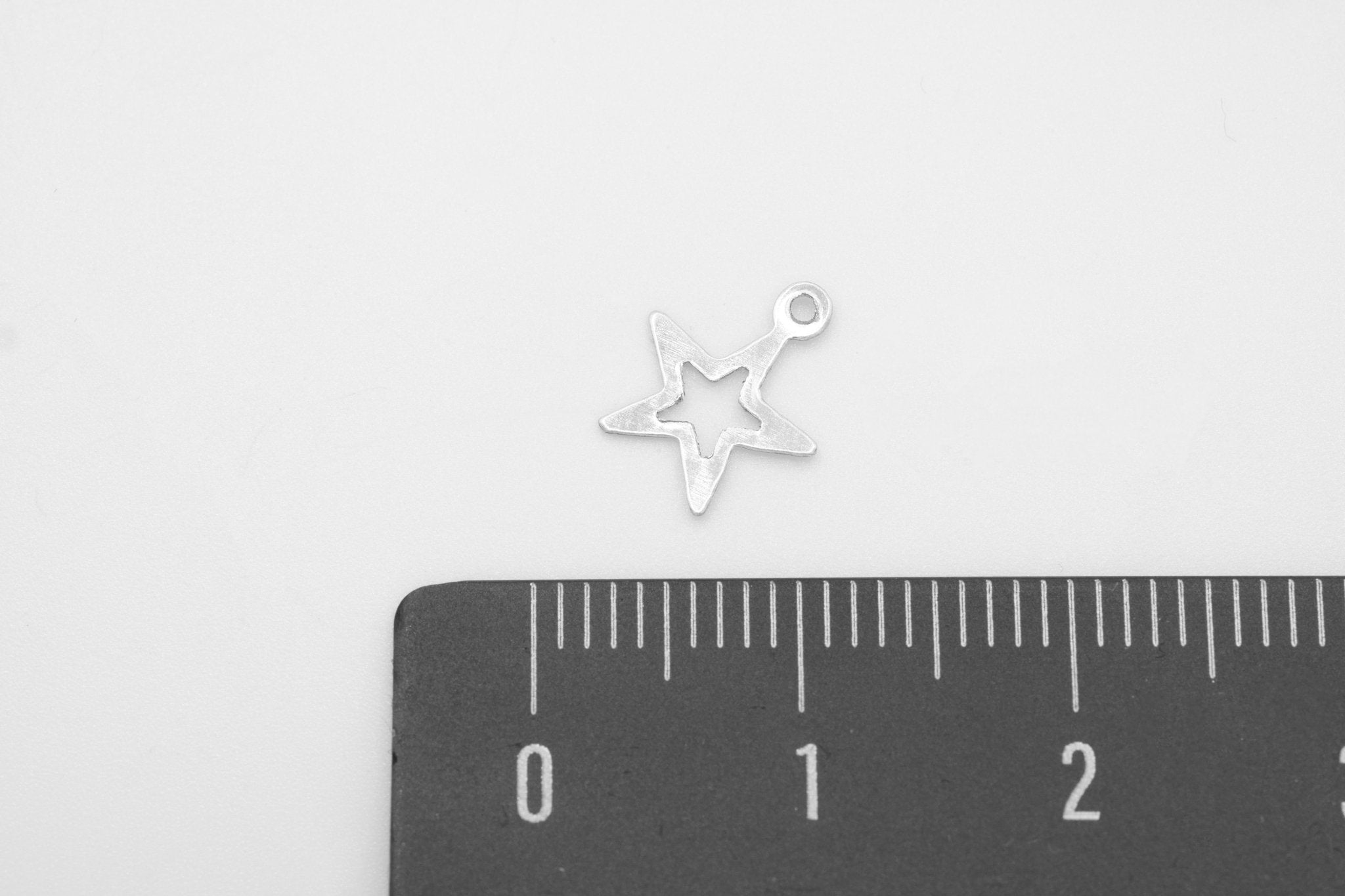 Star Cutout Charm, Wholesale, 925 Sterling Silver, 8mm, Constellation Zodiac Star Drop Charm Wholesale Charms - HarperCrown