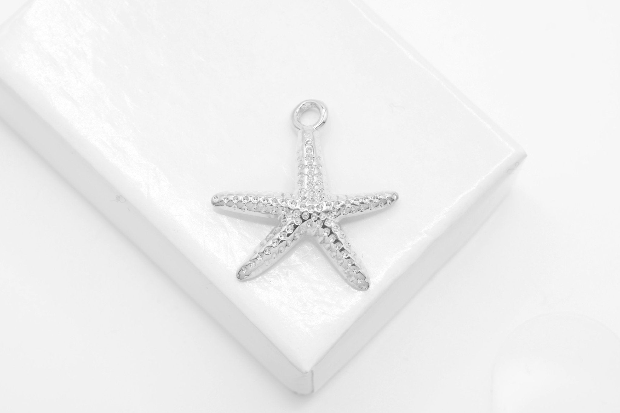 Starfish Charm, Wholesale, 925 Sterling Silver, 20mm x 19mm - HarperCrown