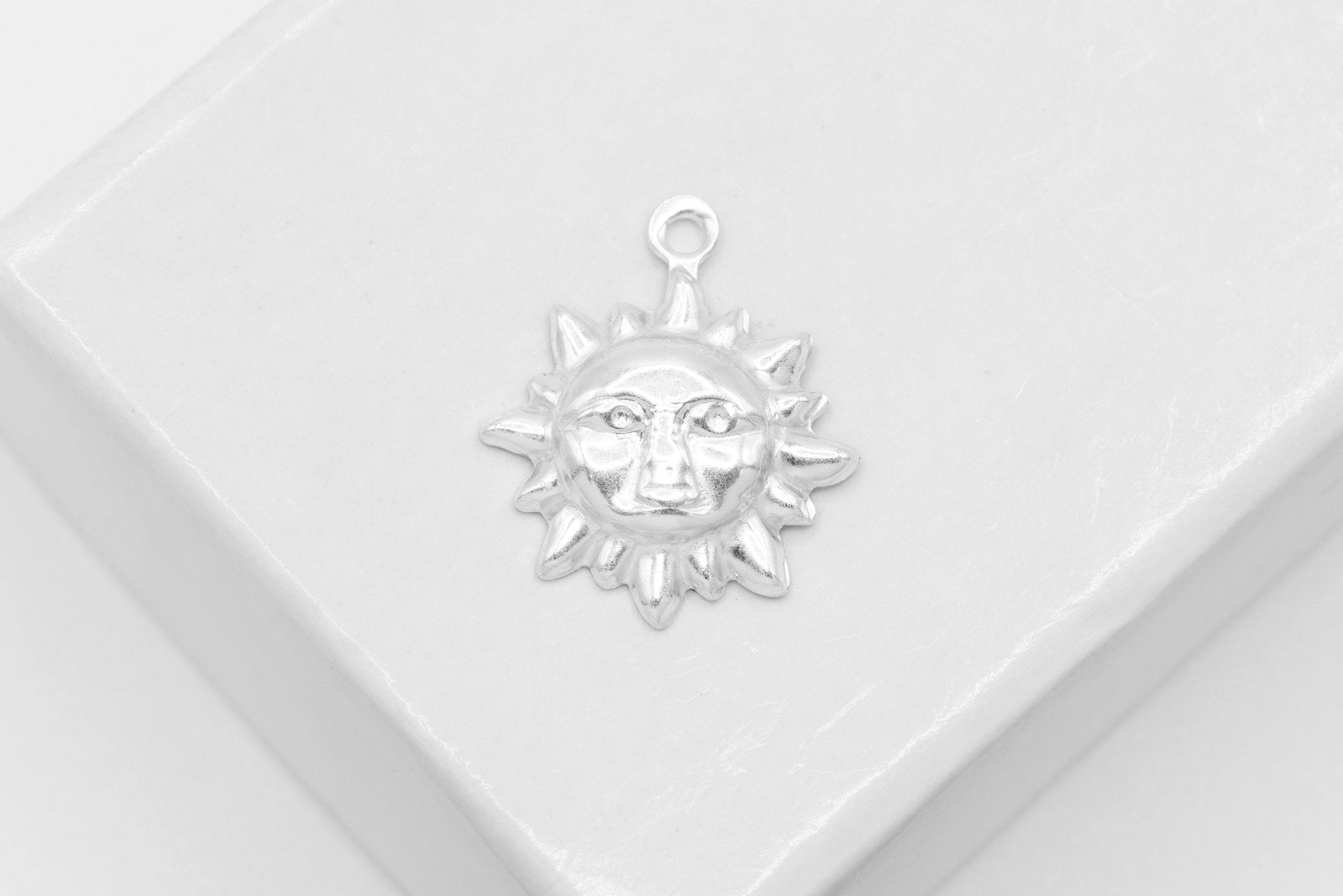 Sun Face Charm, 14/20 Gold-Filled or 925 Sterling Silver, 10mm, Wholesale - HarperCrown