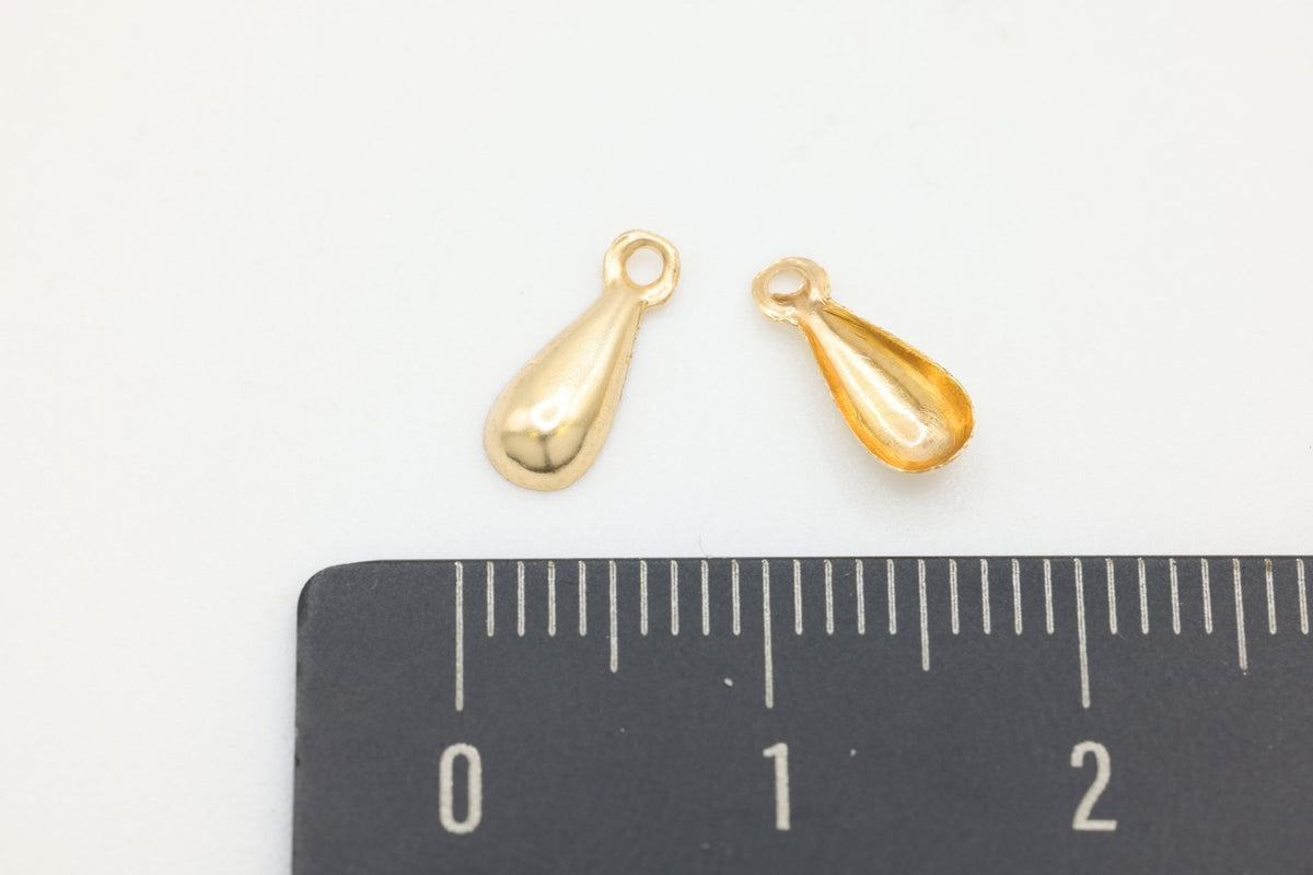 Teardrop Charm, 14/20 Gold-Filled, 10mm x 4mm, Wholesale, Tear Drop, Jewelry Making Charm - HarperCrown